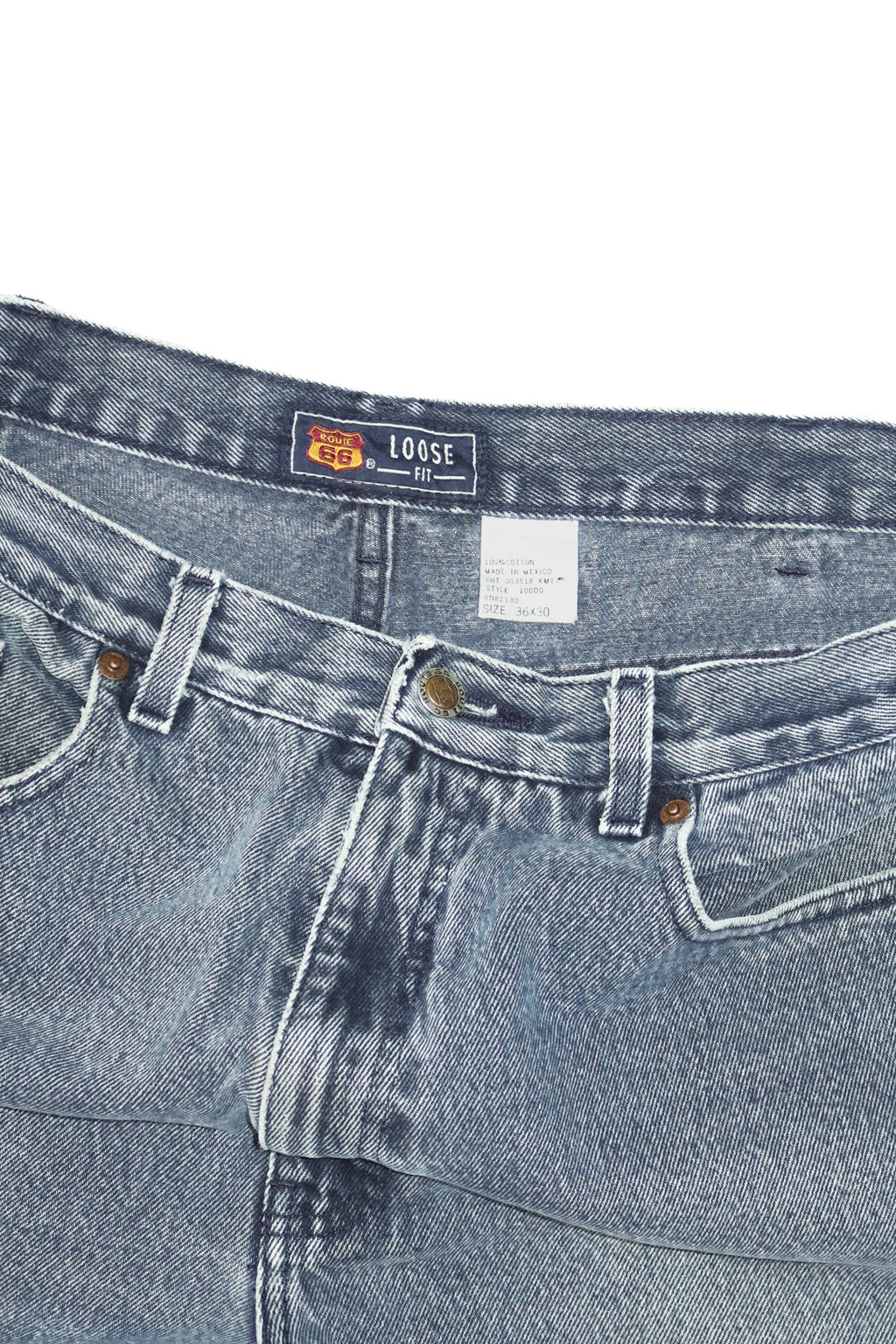 1990’s route 66 loose fit jeans grey washed blue.
