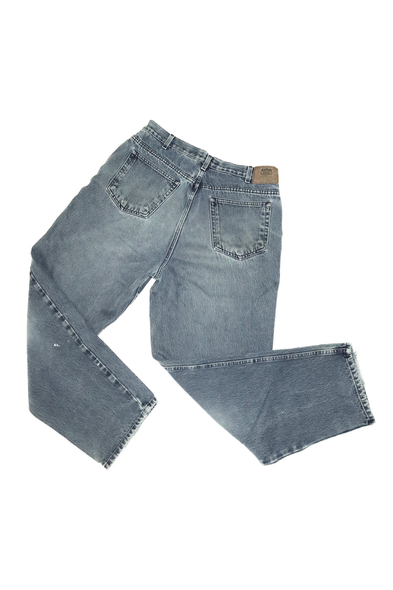1990’s route 66 loose fit jeans grey washed blue.