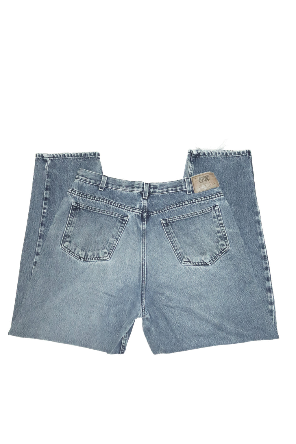 1990’s route 66 loose fit jeans grey washed blue.
