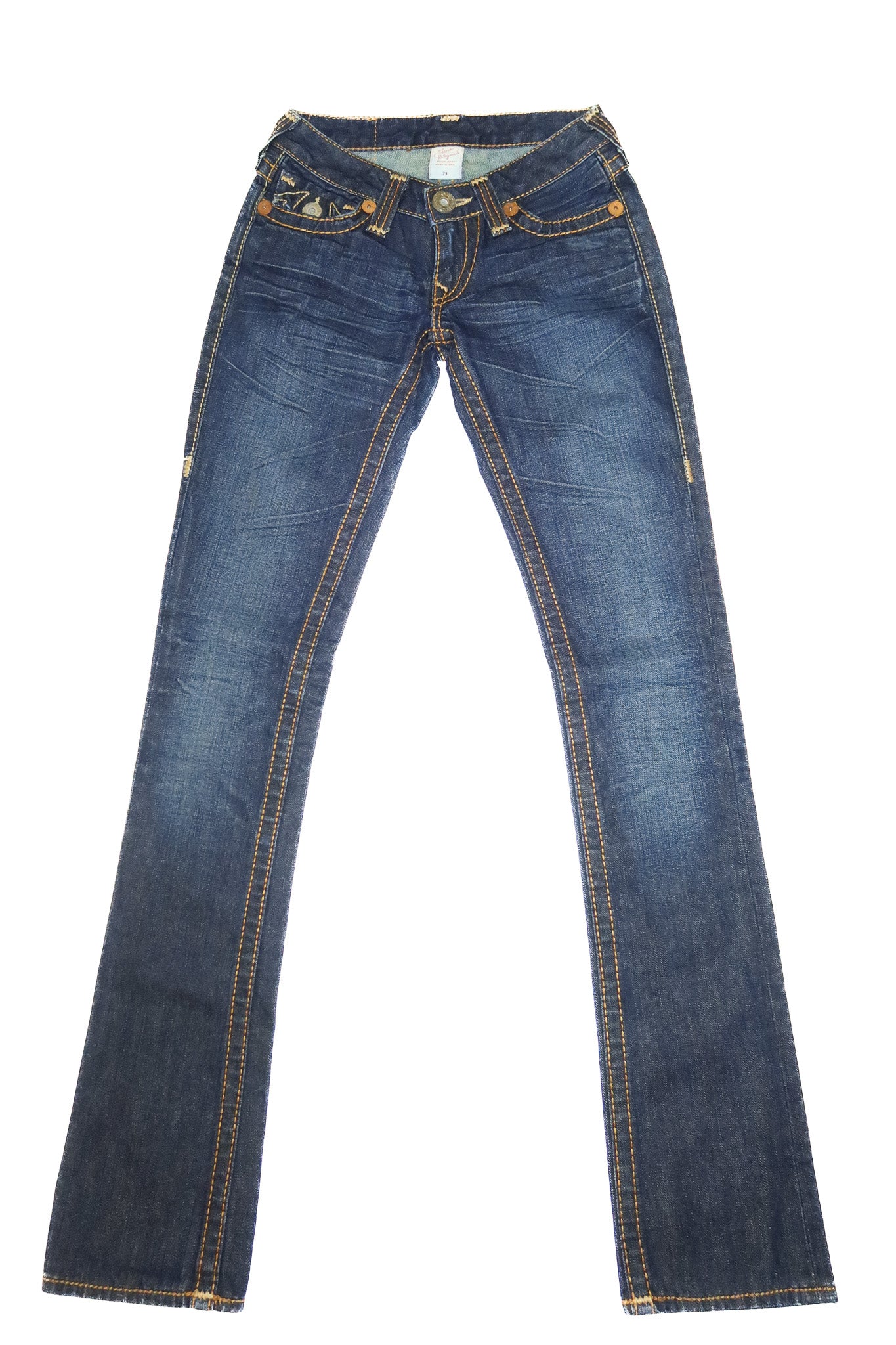 2000’s true religion straight leg jeans dark washed blue.
