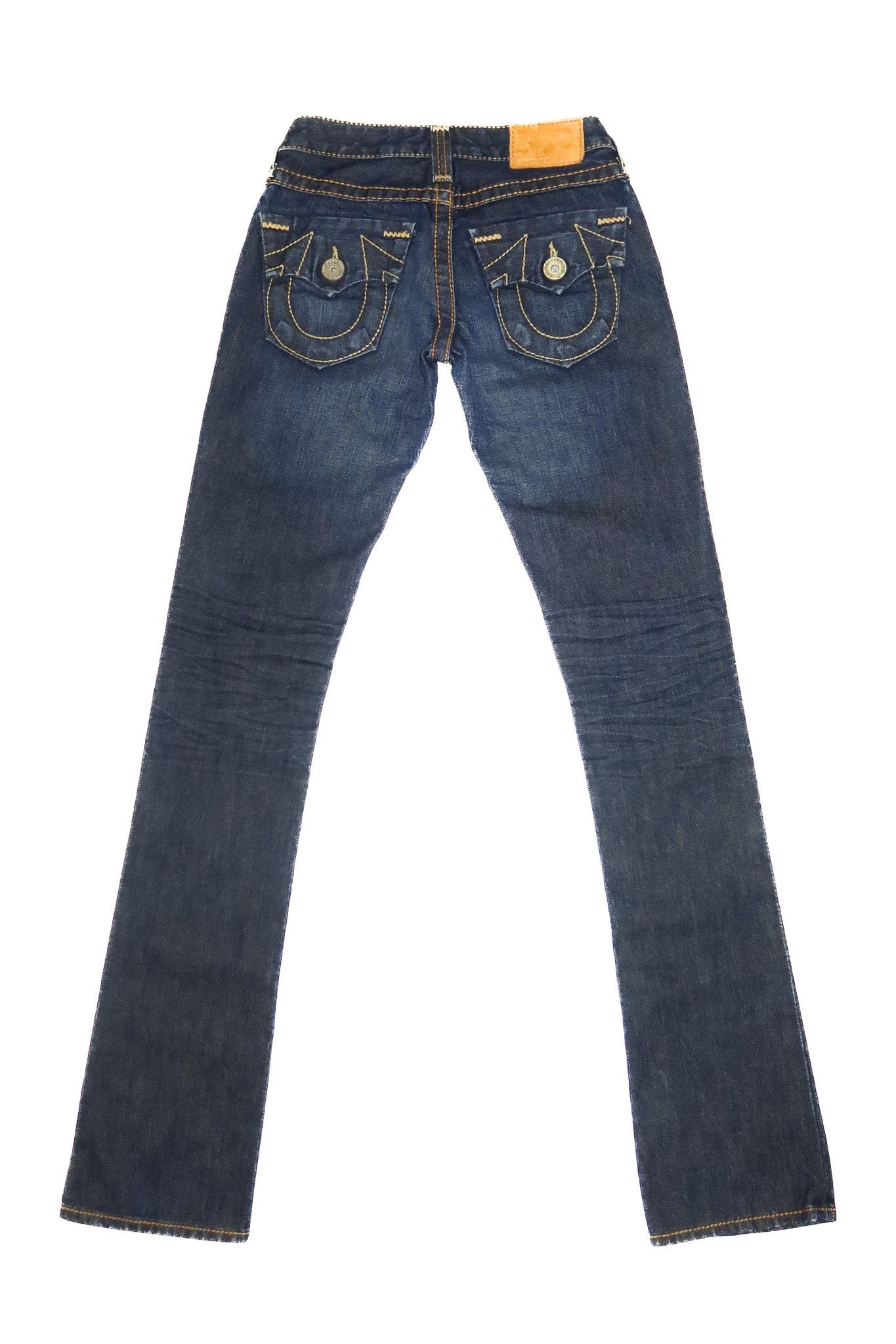 2000’s true religion straight leg jeans dark washed blue.