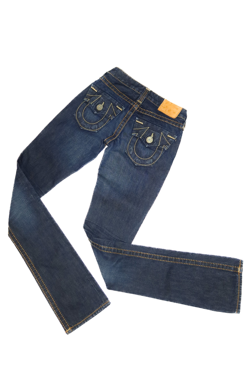 2000’s true religion straight leg jeans dark washed blue.