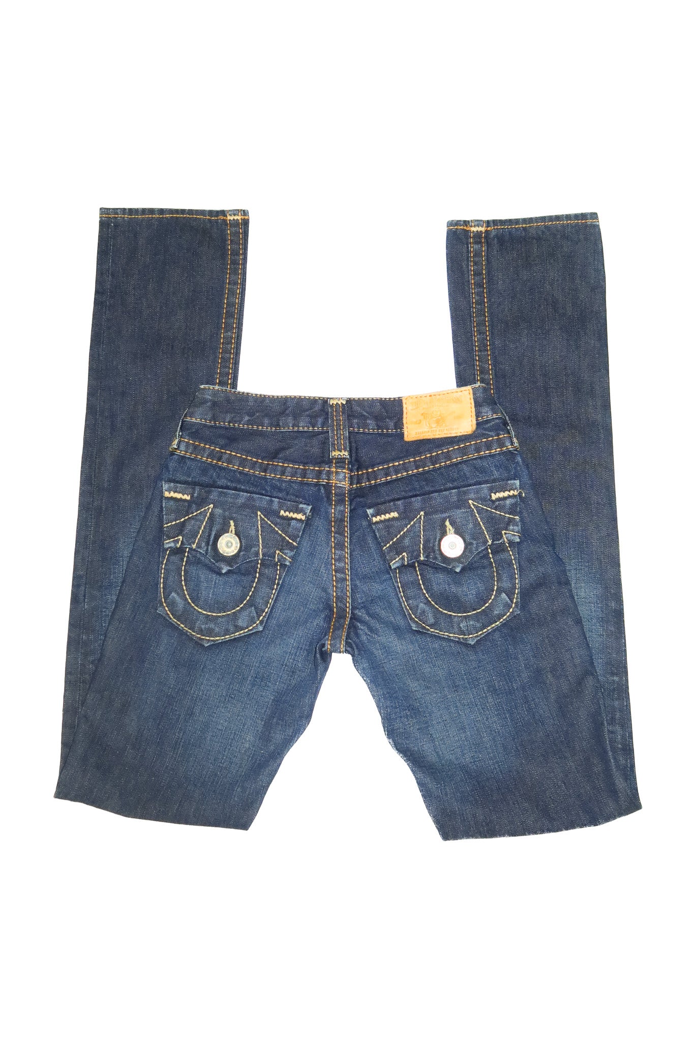 2000’s true religion straight leg jeans dark washed blue.