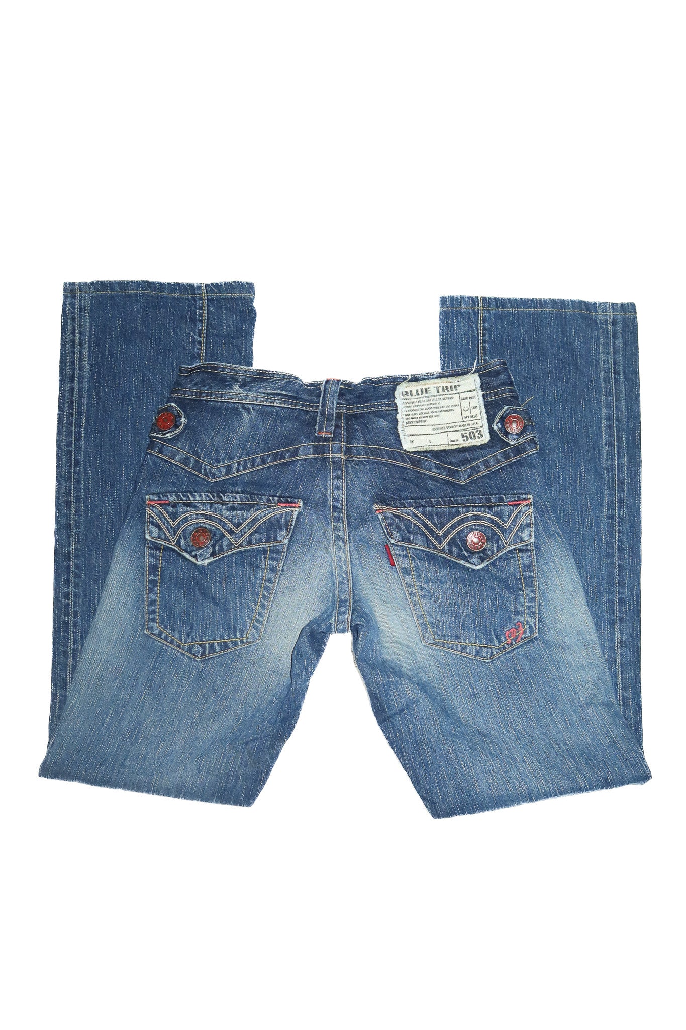 2000’s edwin blue trip flare jeans washed blue.