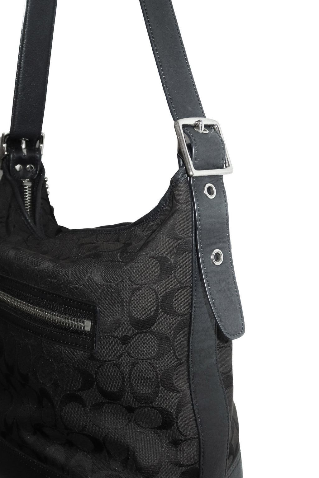 coach canvas / leather legacy duffle bag black.