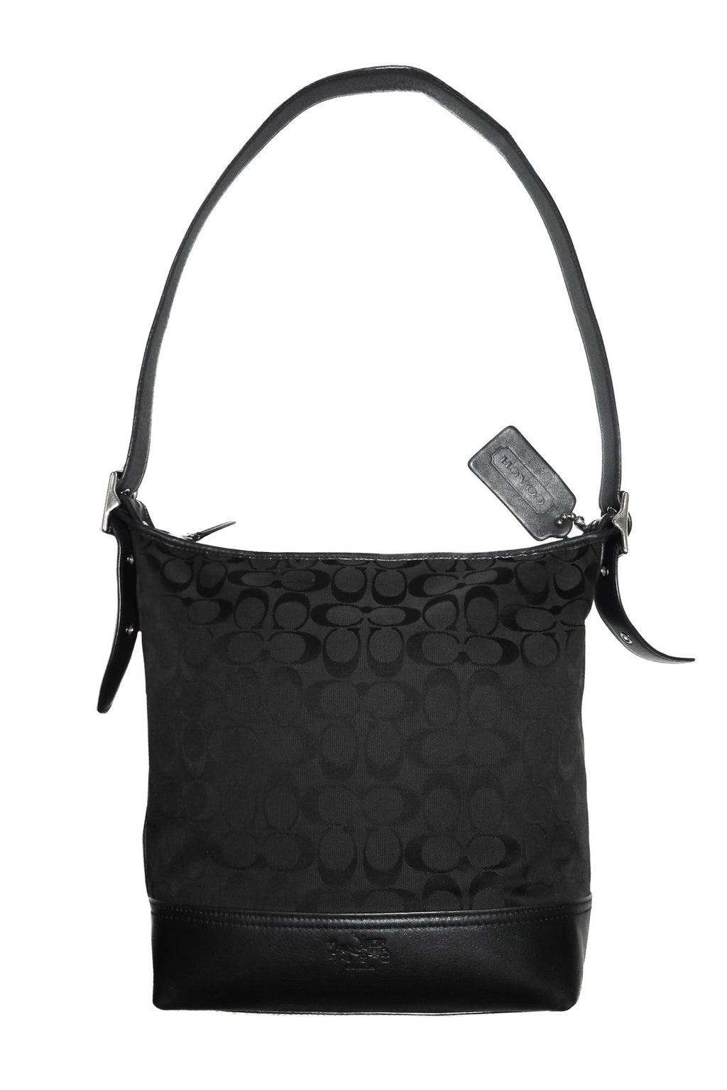 coach canvas / leather legacy duffle bag black.