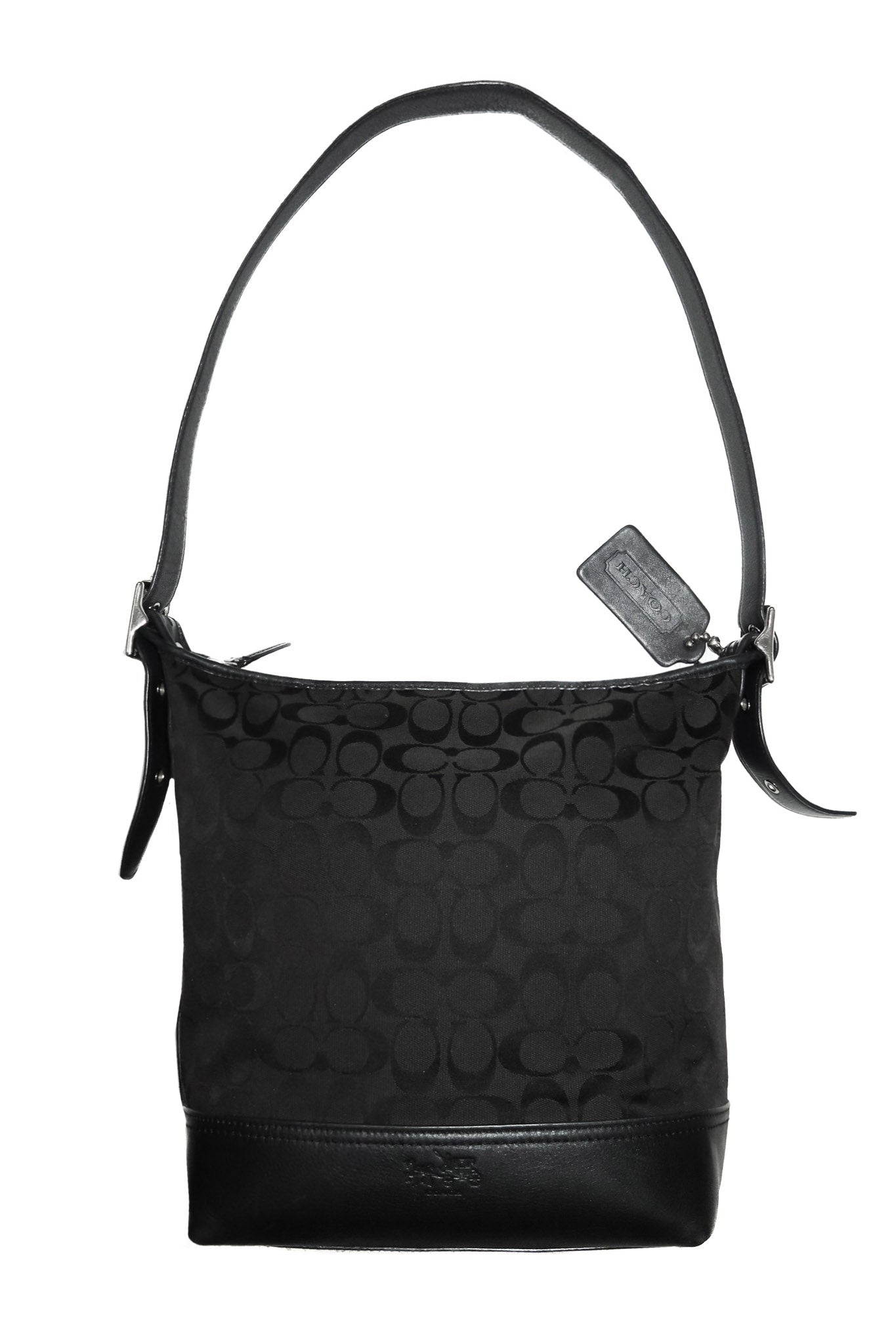 coach canvas / leather legacy duffle bag black.