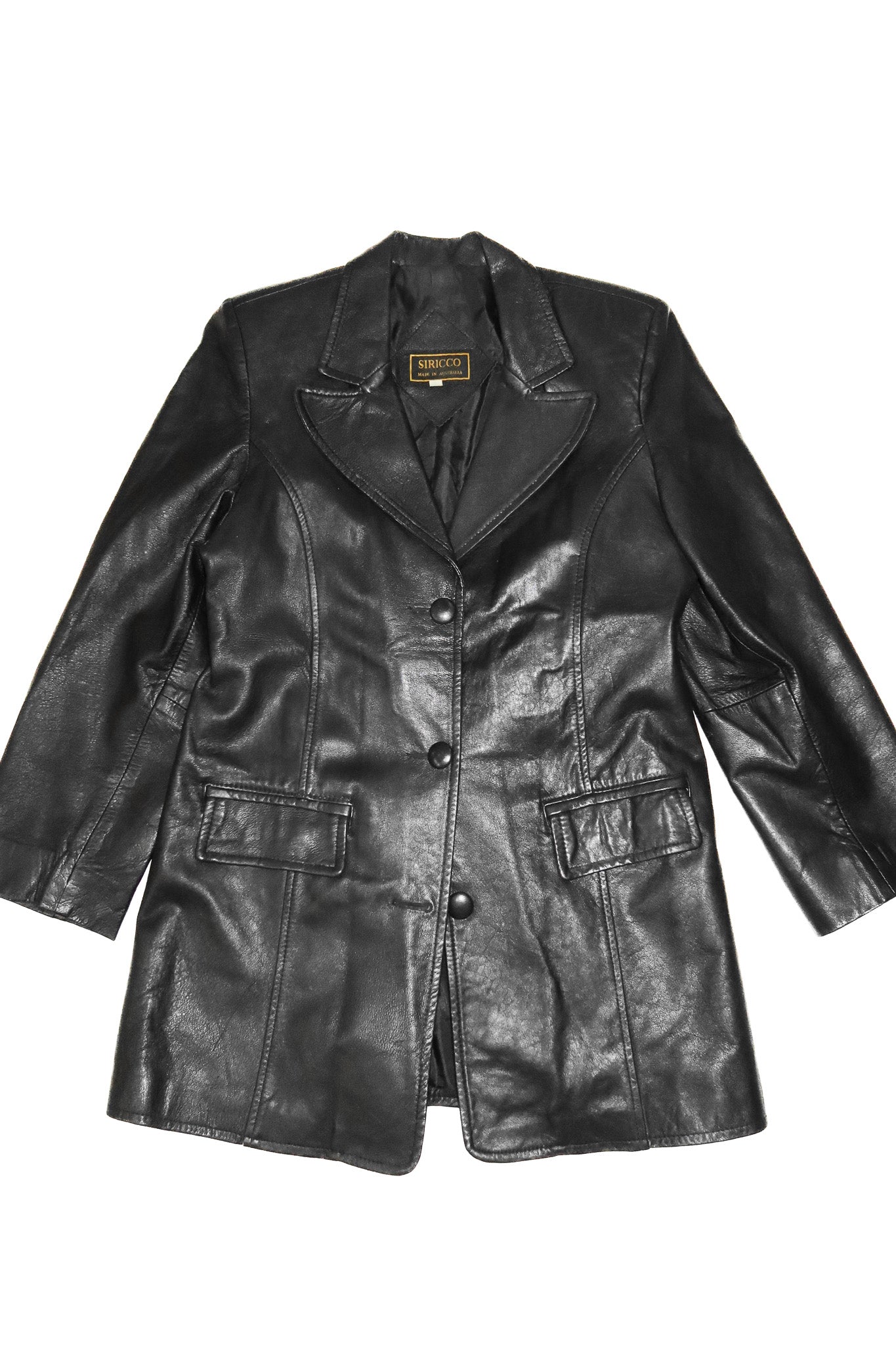 1990's siricco lambskin leather jacket black.