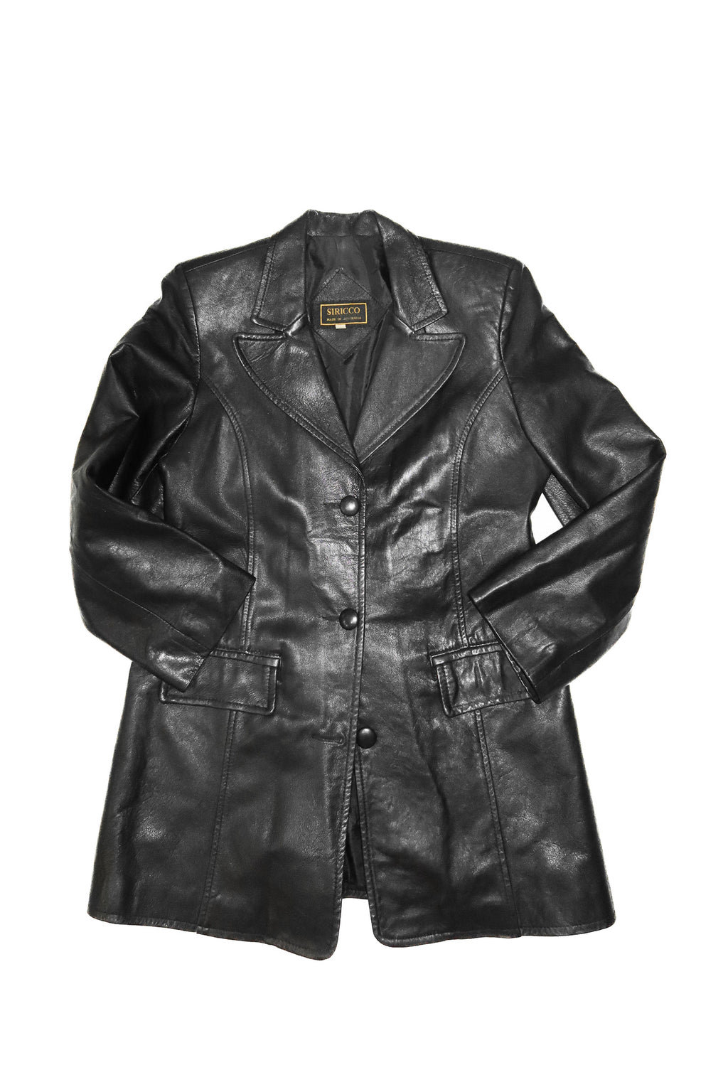 1990's siricco lambskin leather jacket black.
