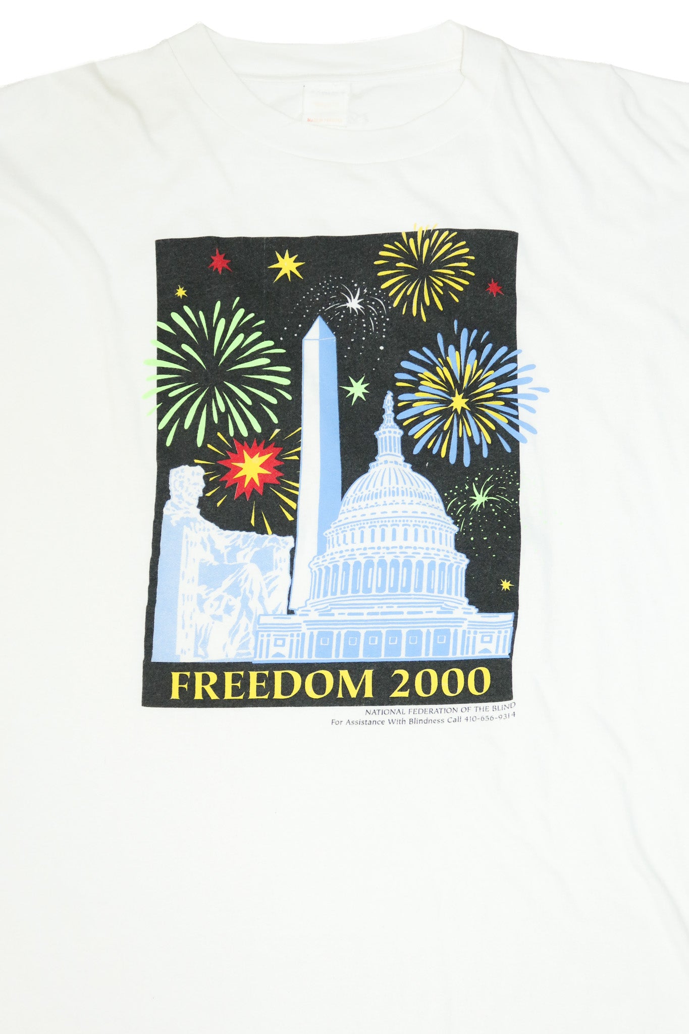 2000's freedom 2000 graphic t-shirt white.