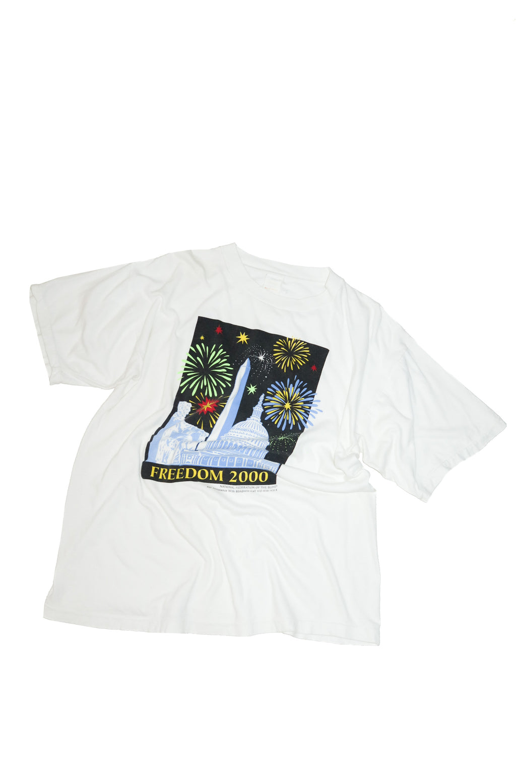2000's freedom 2000 graphic t-shirt white.