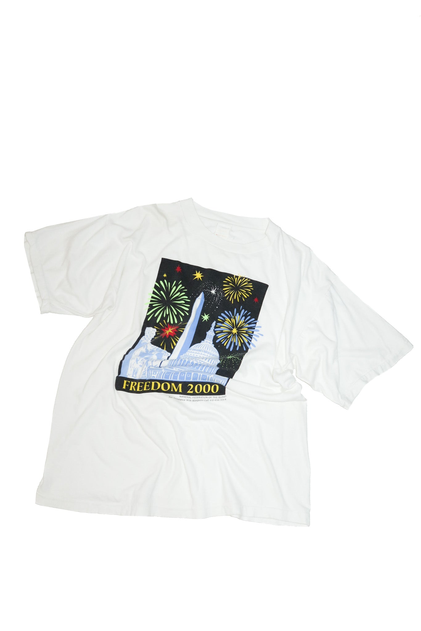2000's freedom 2000 graphic t-shirt white.