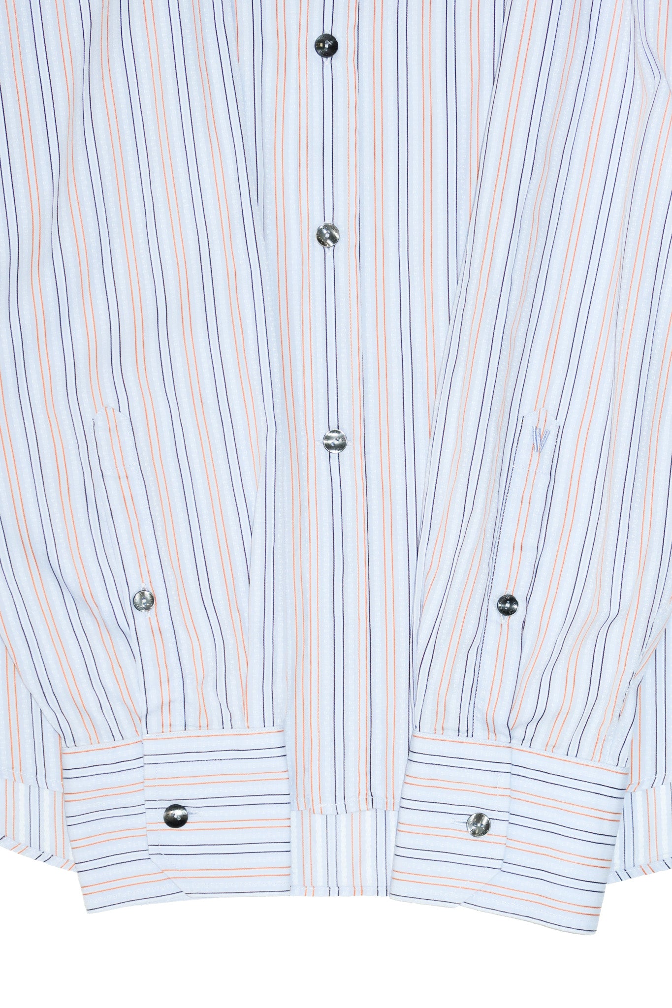 2000's versace city collection striped button up shirt blue.
