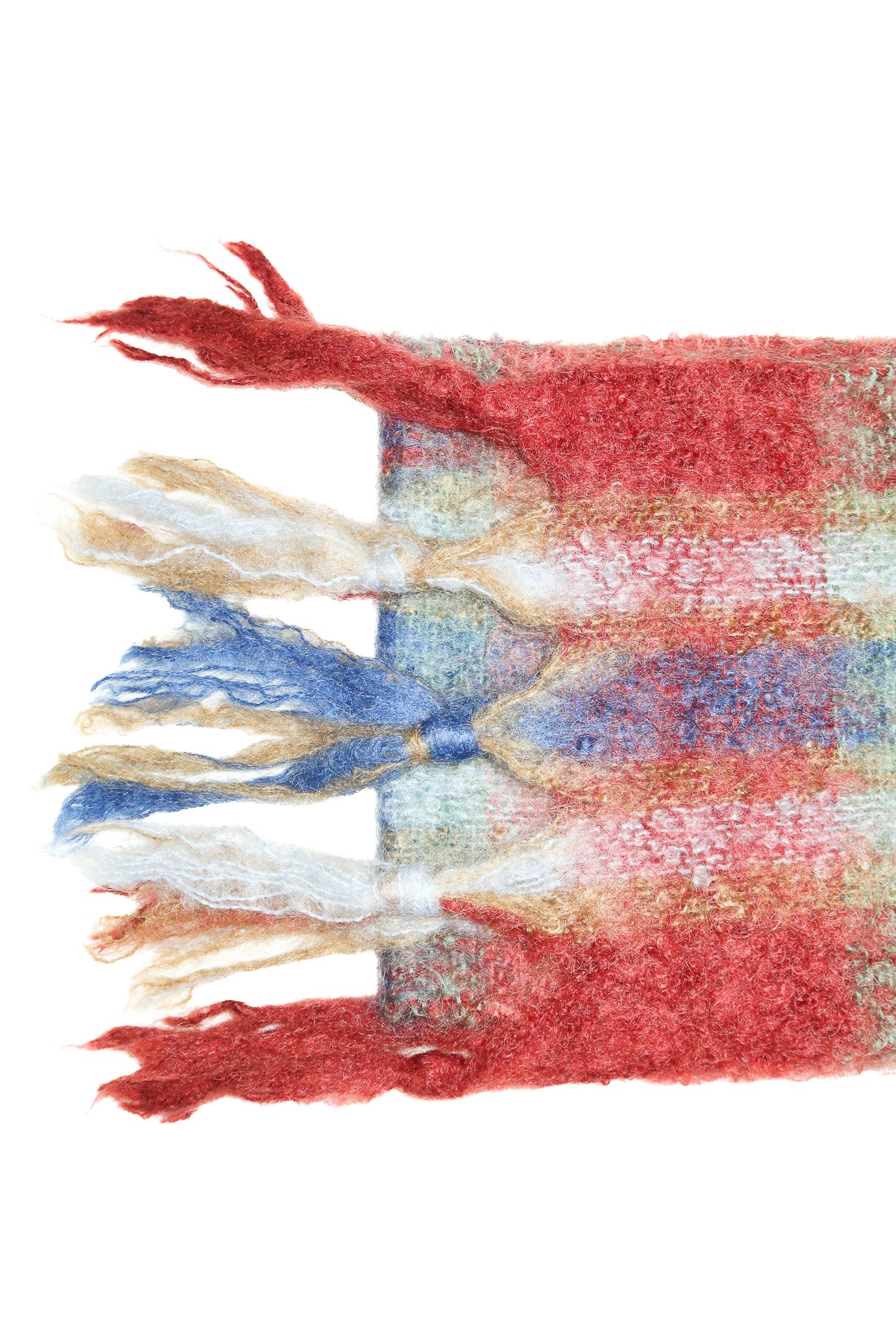 1980's st albans mohair tartan scarf multicolour.