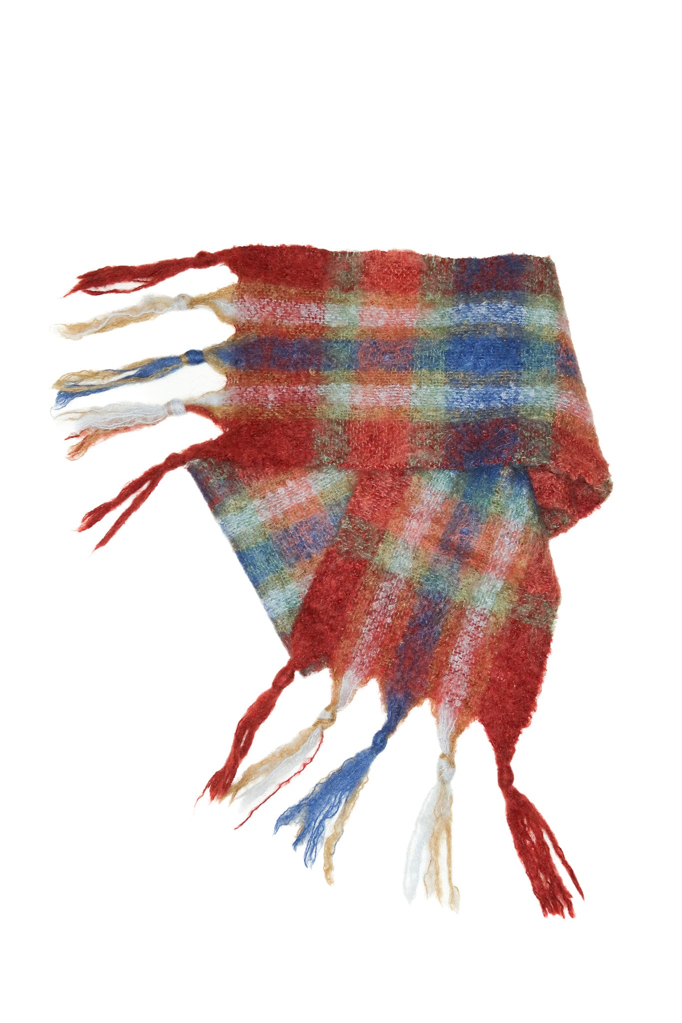 1980's st albans mohair tartan scarf multicolour.