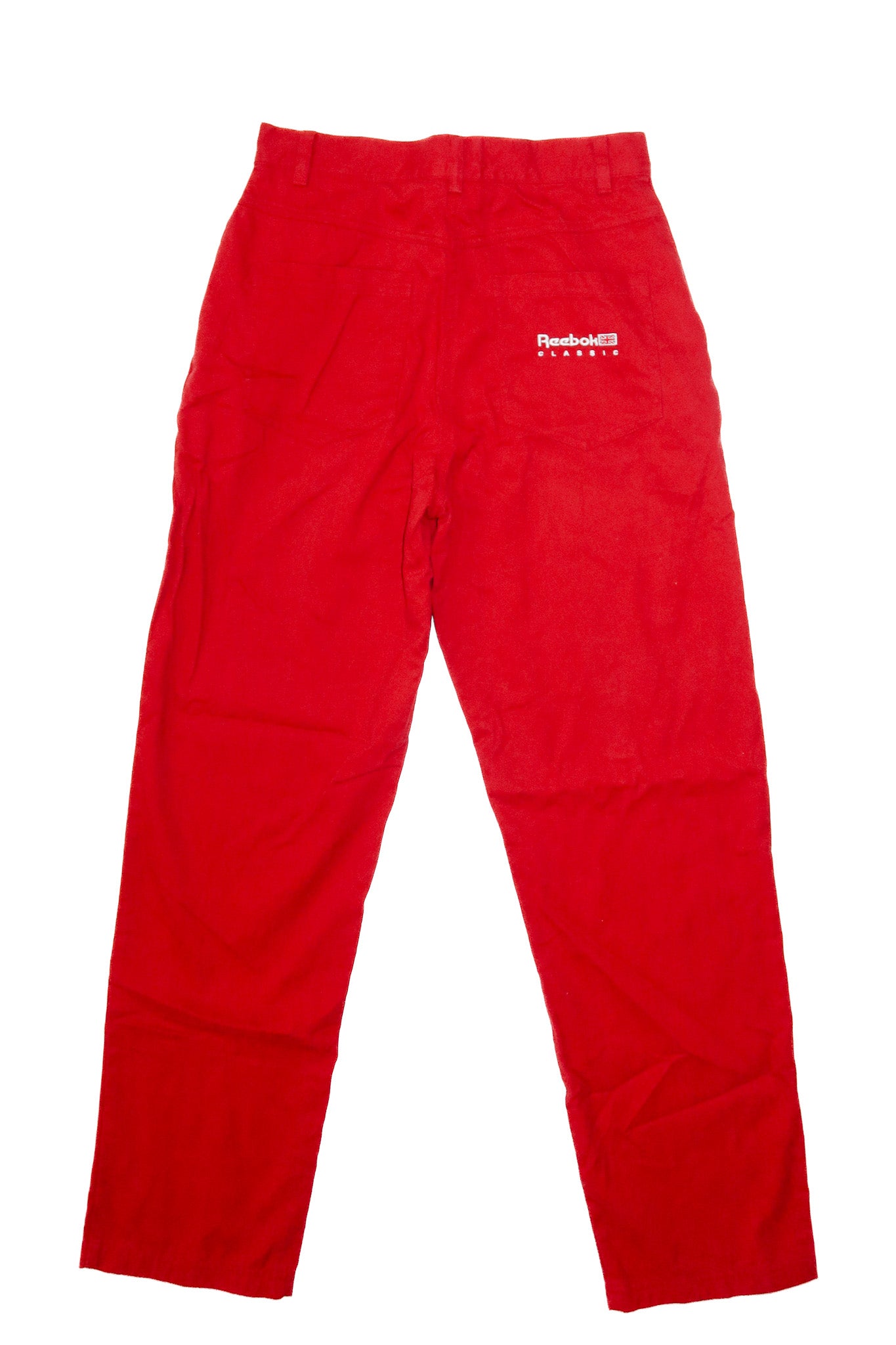 90's reebok classic cotton twill pants red.