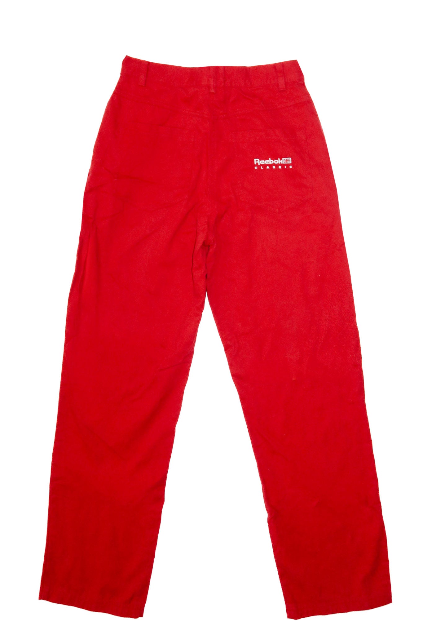 90's reebok classic cotton twill pants red.