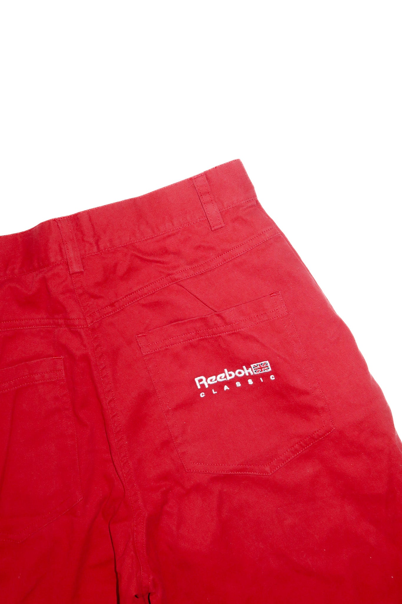 90's reebok classic cotton twill pants red.