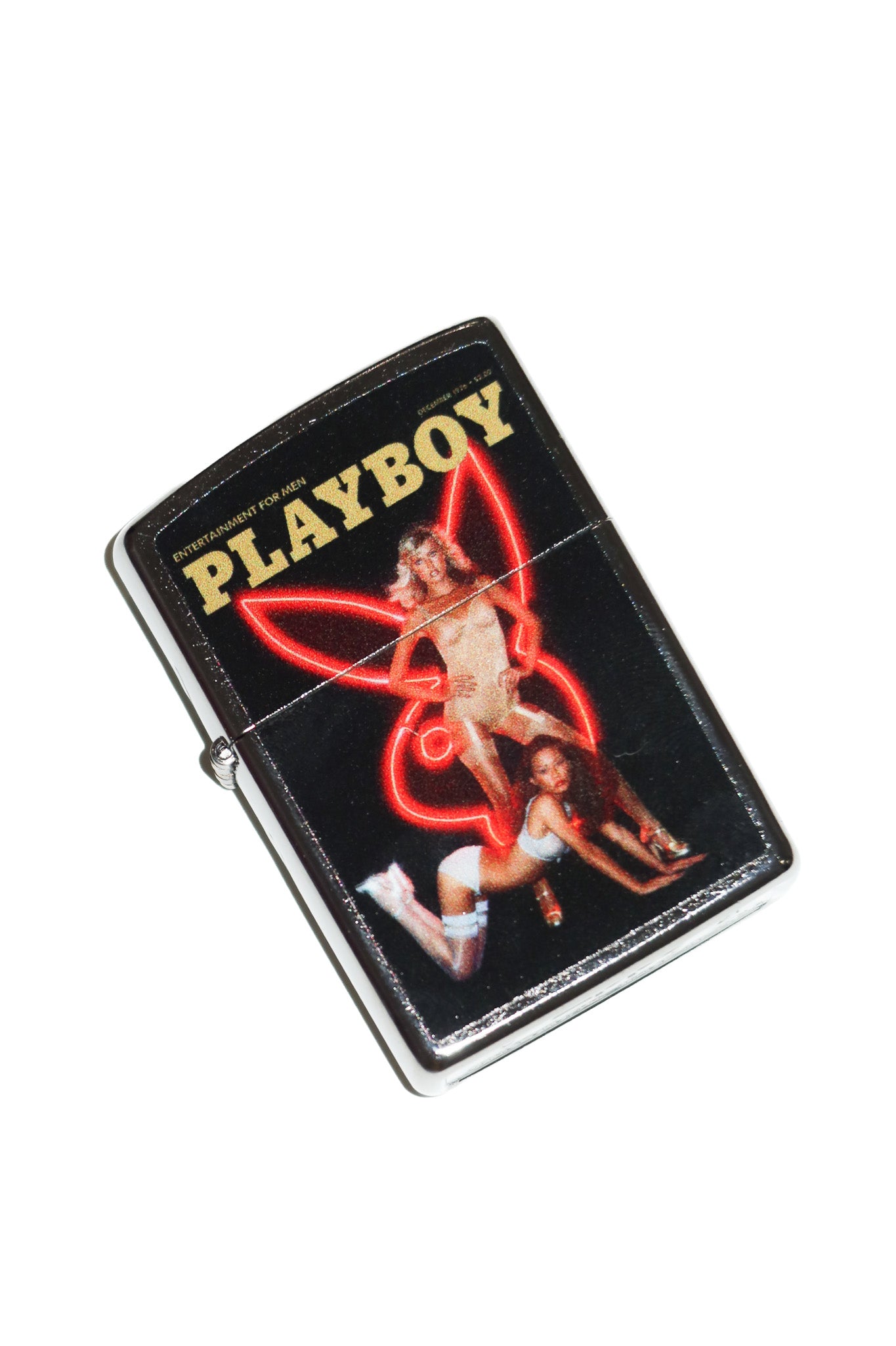 playboy zippo lighter dec 1976 cover black/silver.