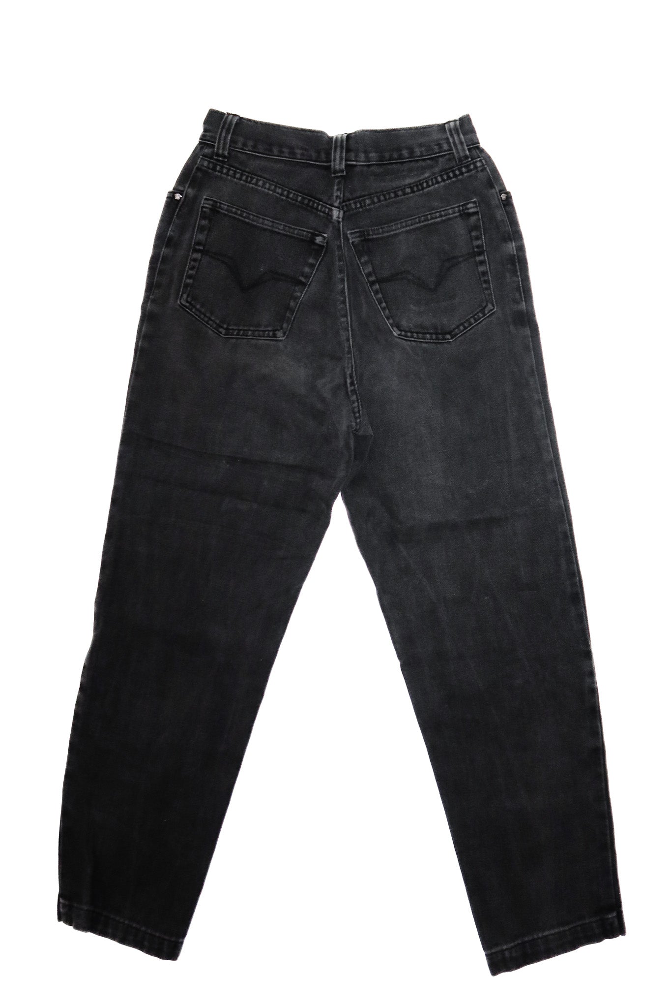 versace jeans couture high-waisted denim jeans black.