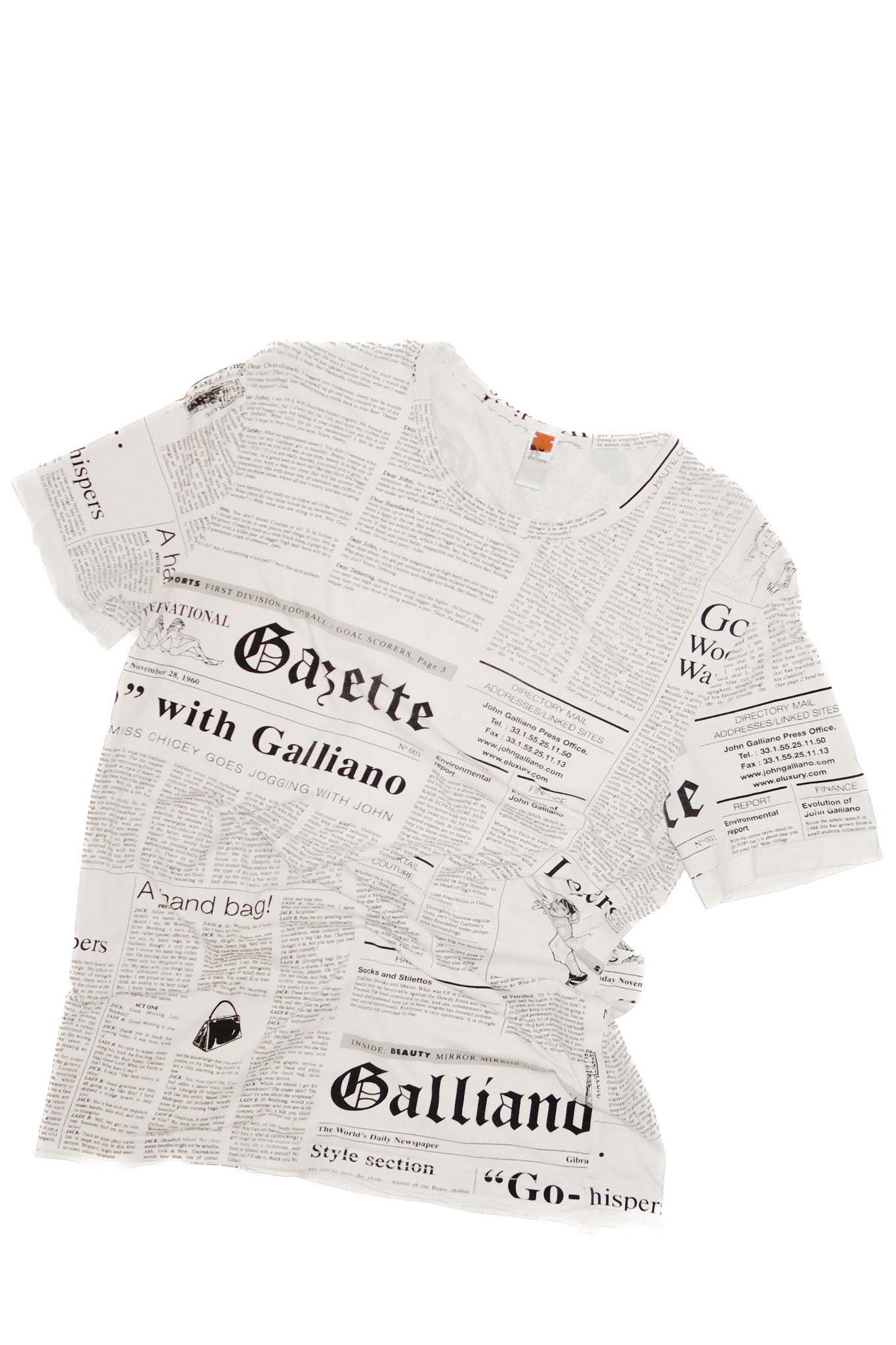 john galliano newspaper print tee.