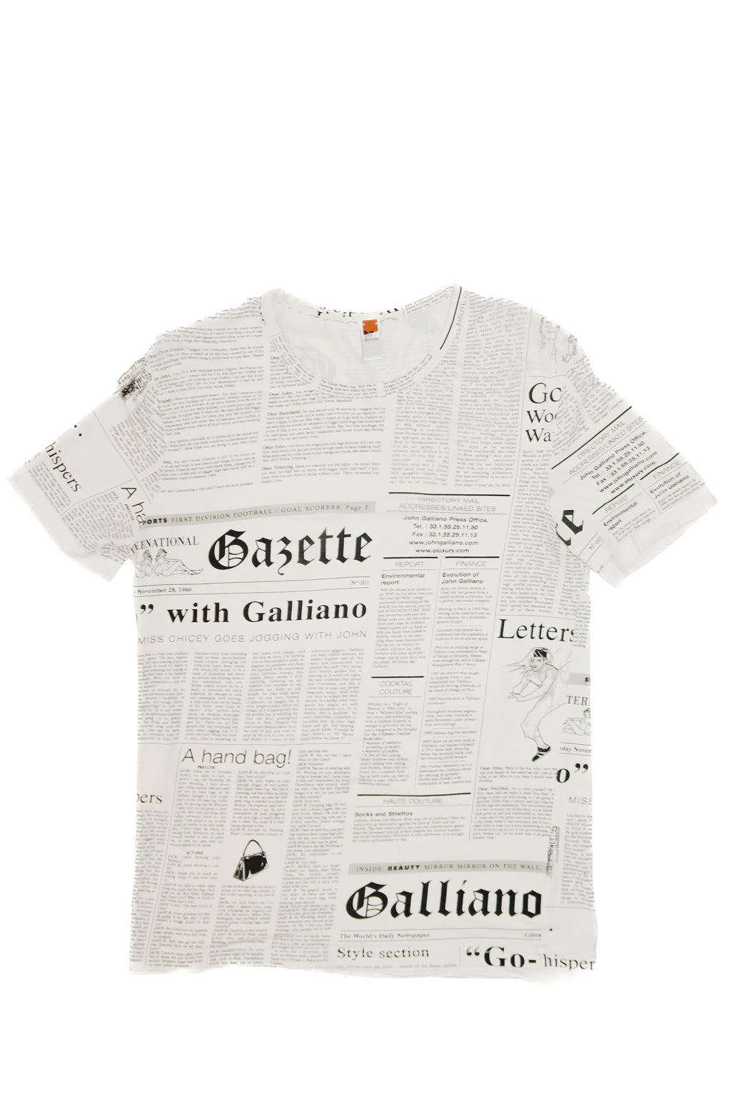 john galliano newspaper print tee.