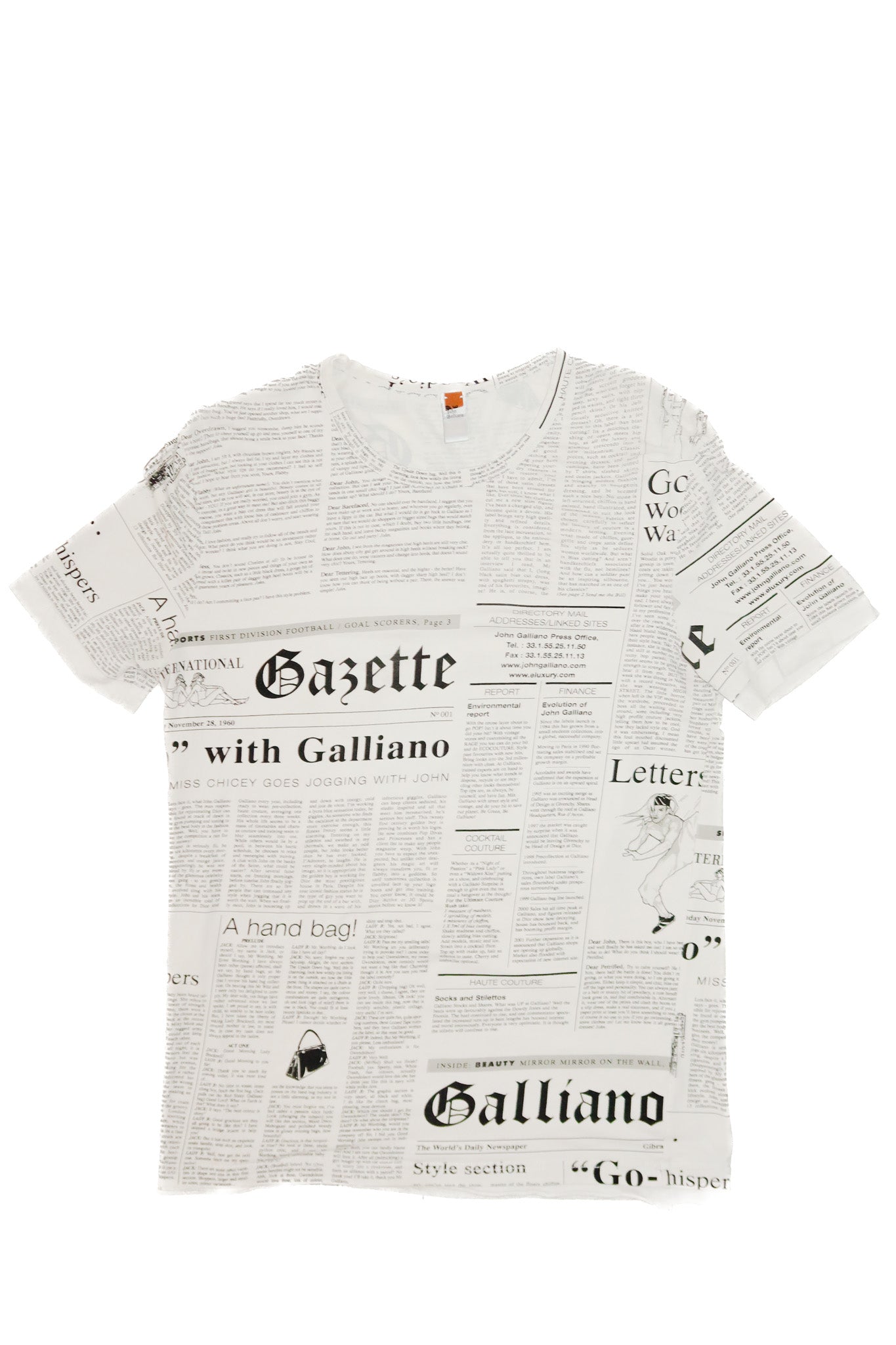 john galliano newspaper print tee.