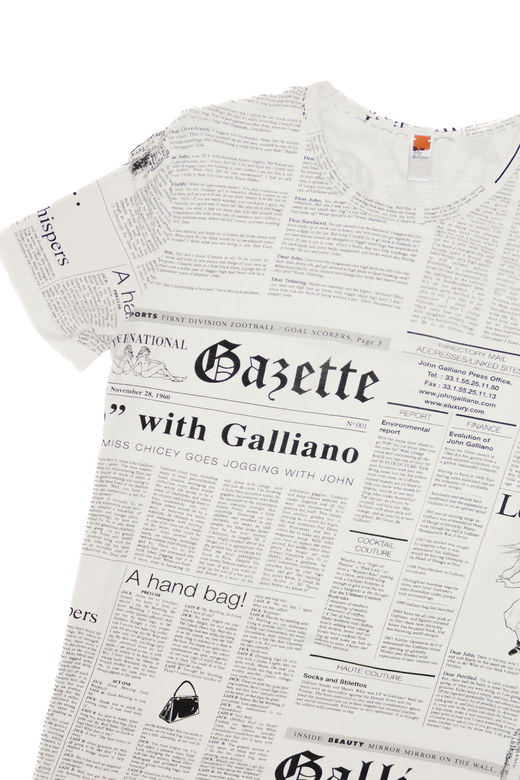 john galliano newspaper print tee.