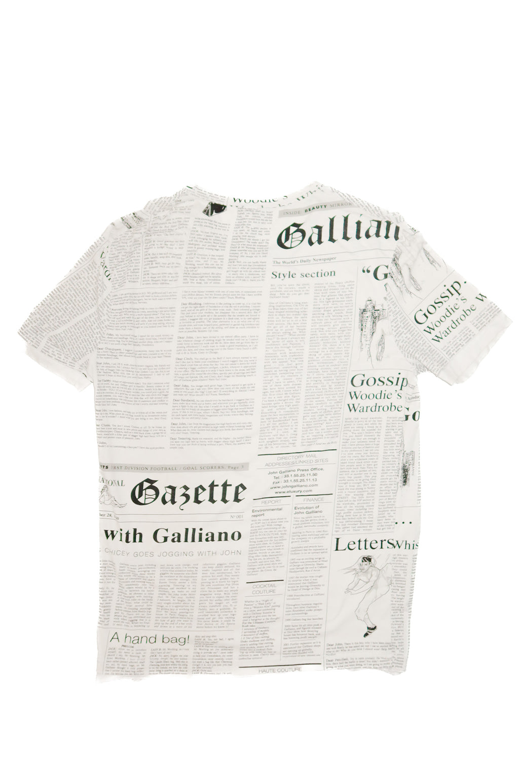 john galliano newspaper print tee.