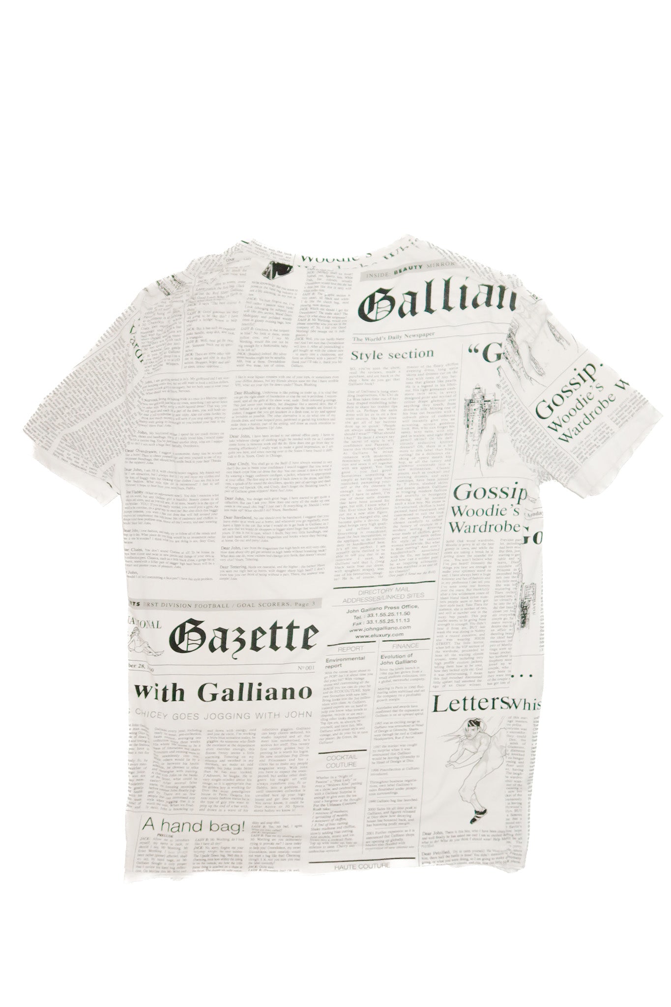 john galliano newspaper print tee.
