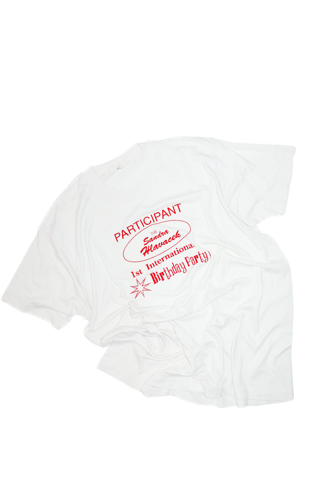 80's international birthday party t-shirt white.
