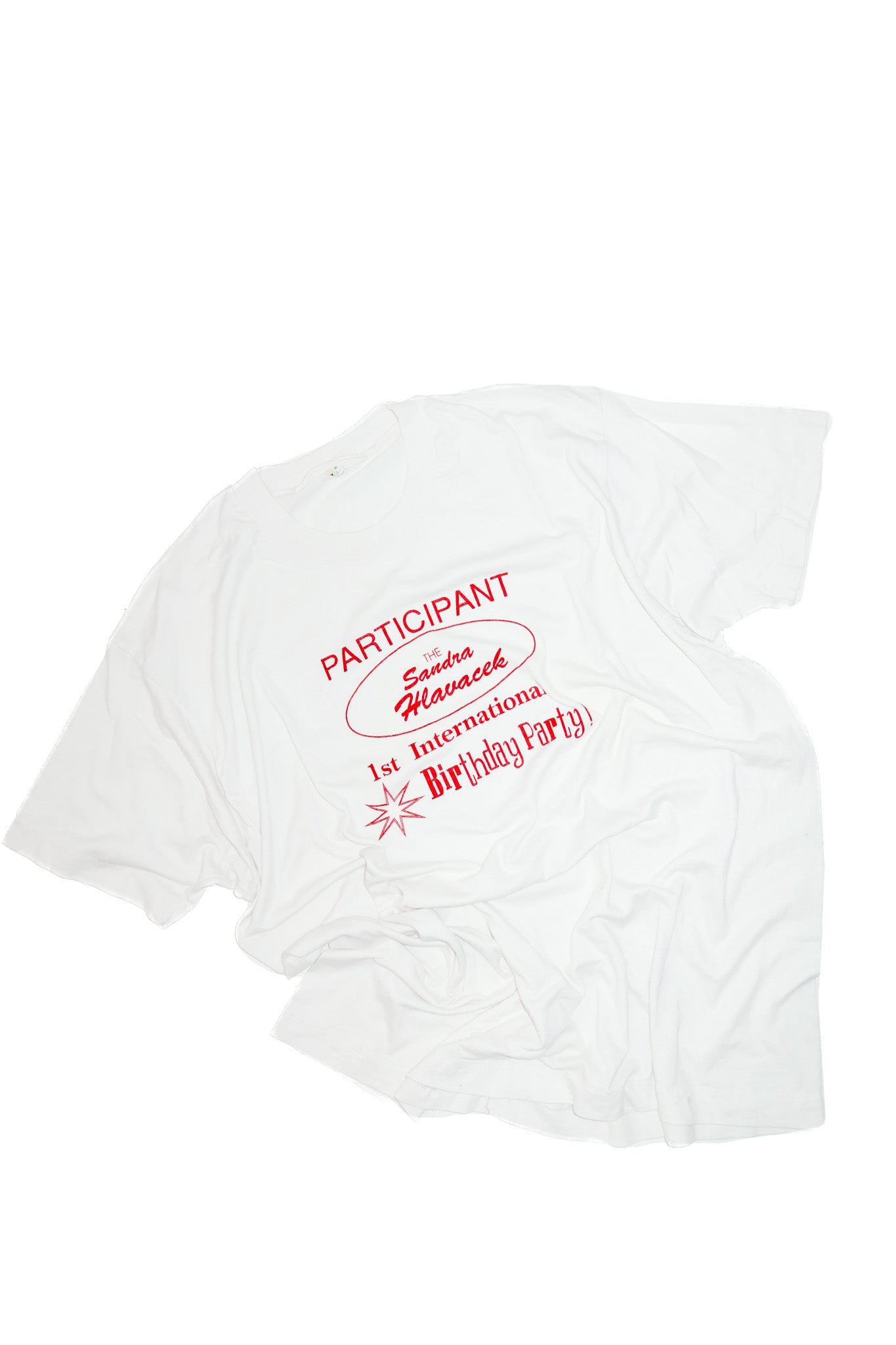 80's international birthday party t-shirt white.