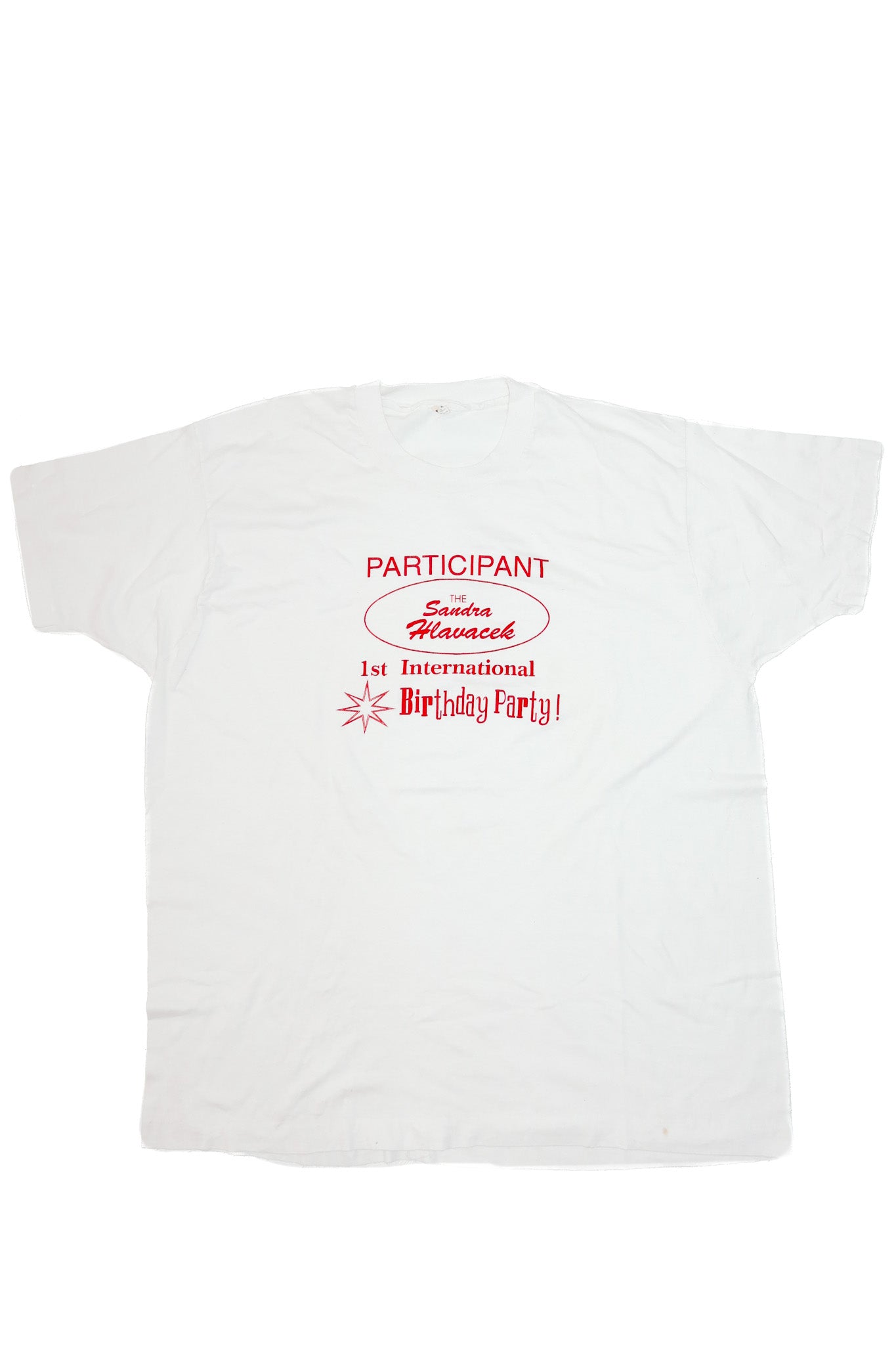 80's international birthday party t-shirt white.