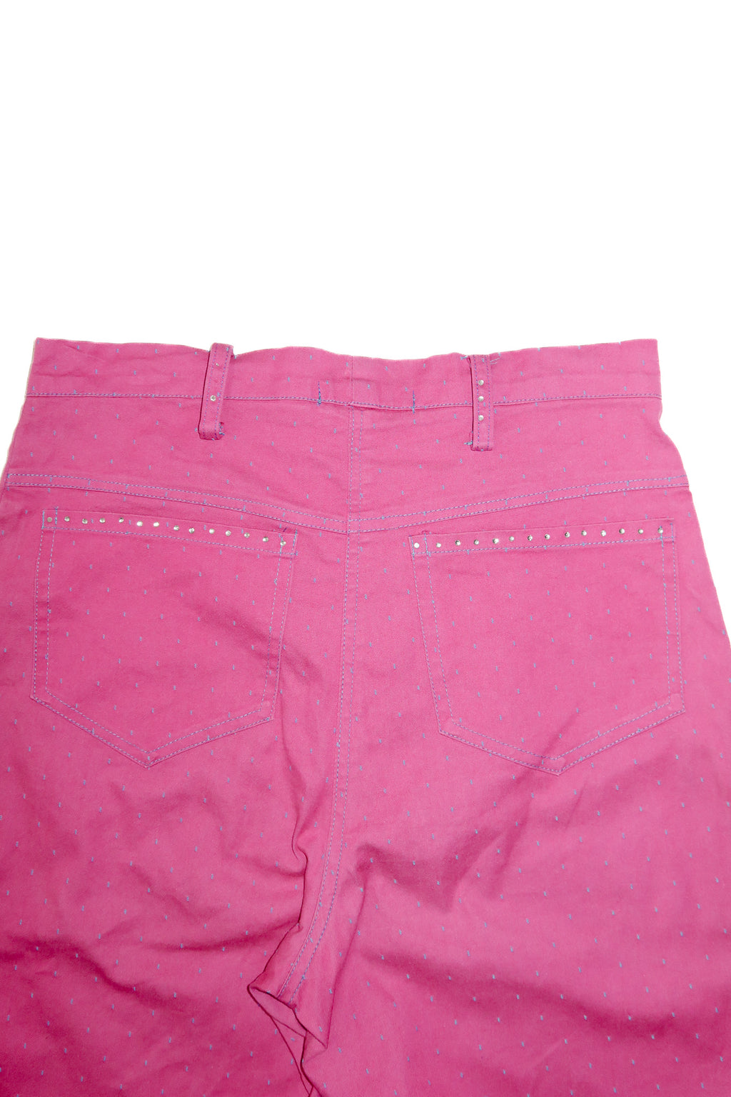 2000's zena high-waisted rhinestone pants pink.