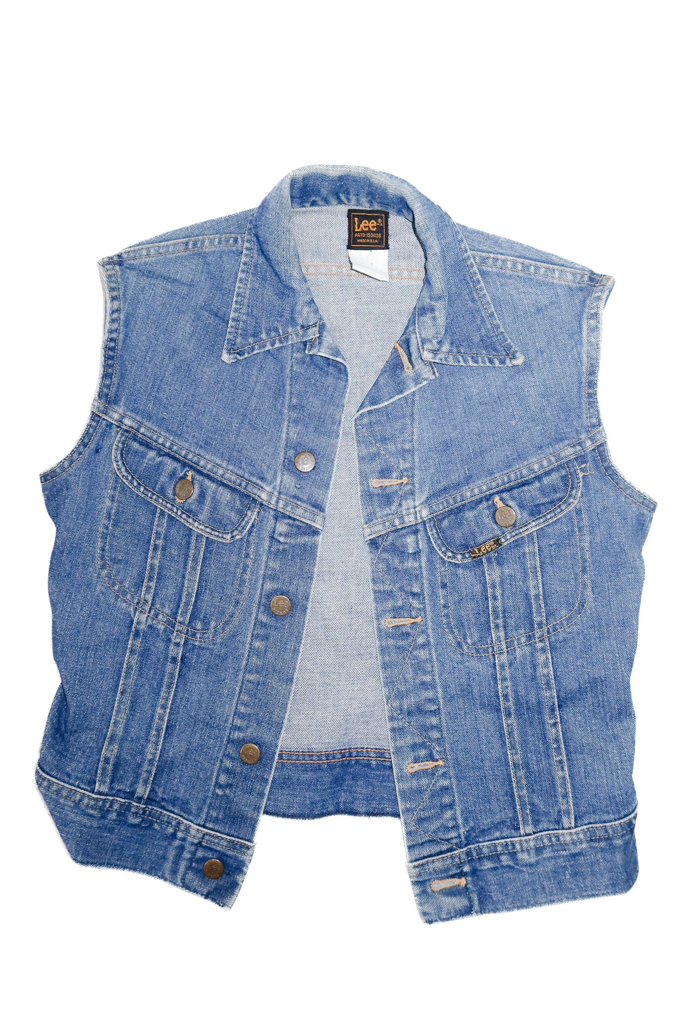 1970’s vintage lee denim vest blue.