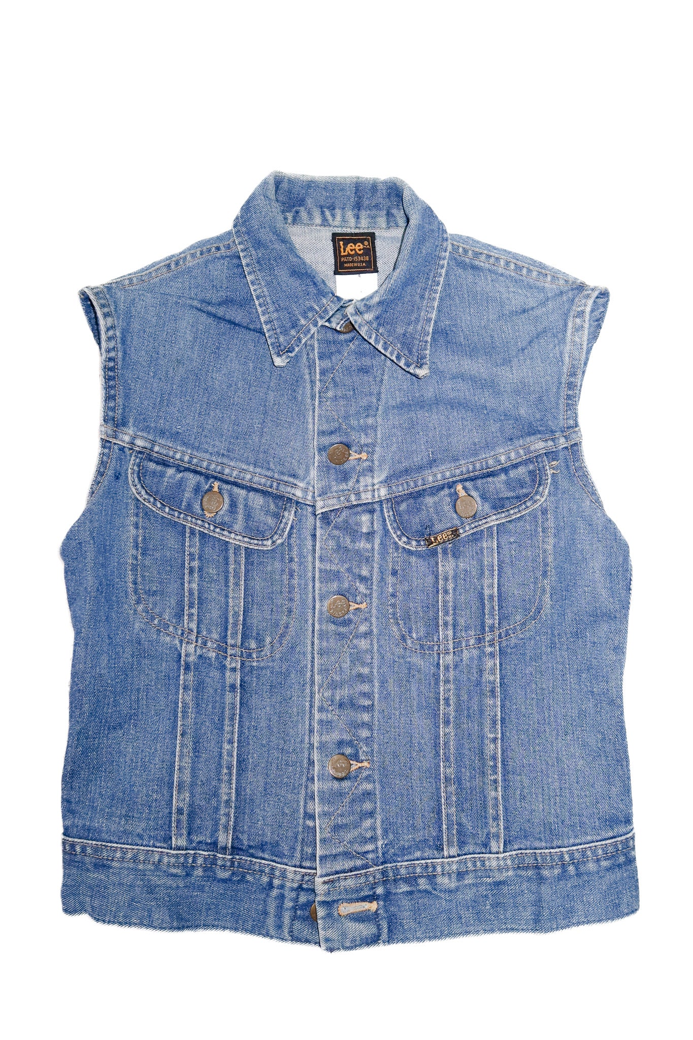 1970’s vintage lee denim vest blue.