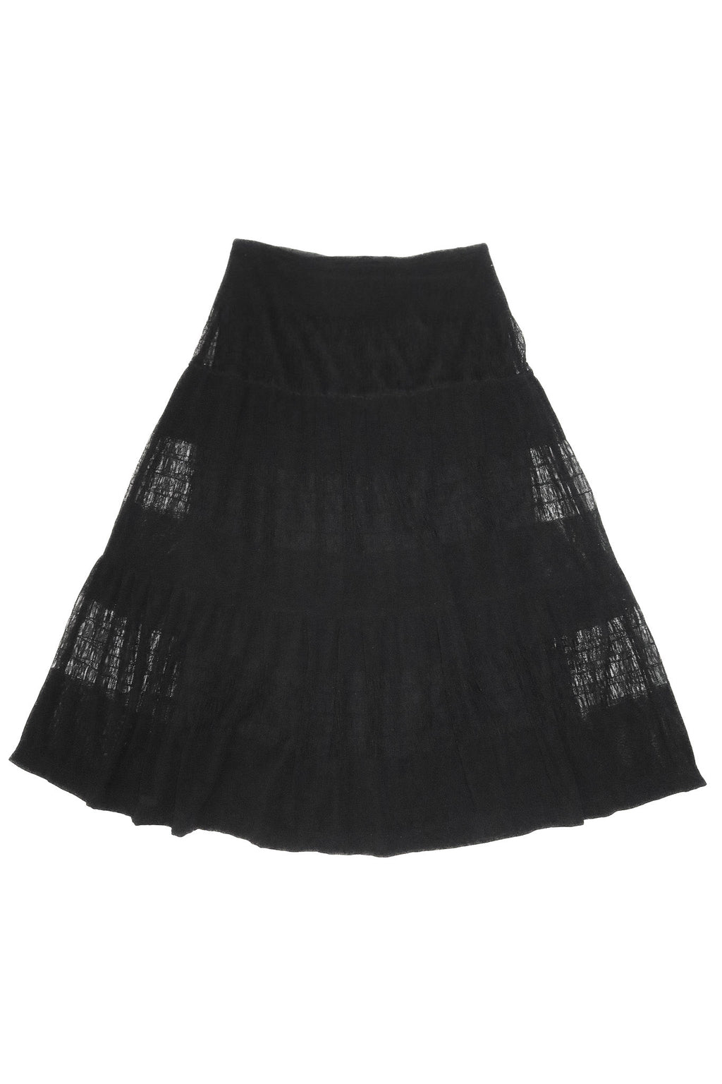 1990’s unsigned sheer mesh midi skirt black.