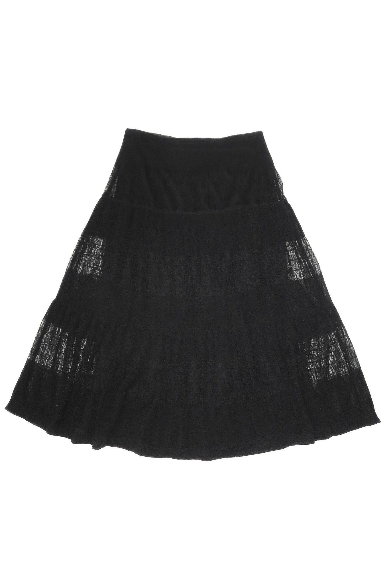1990’s unsigned sheer mesh midi skirt black.