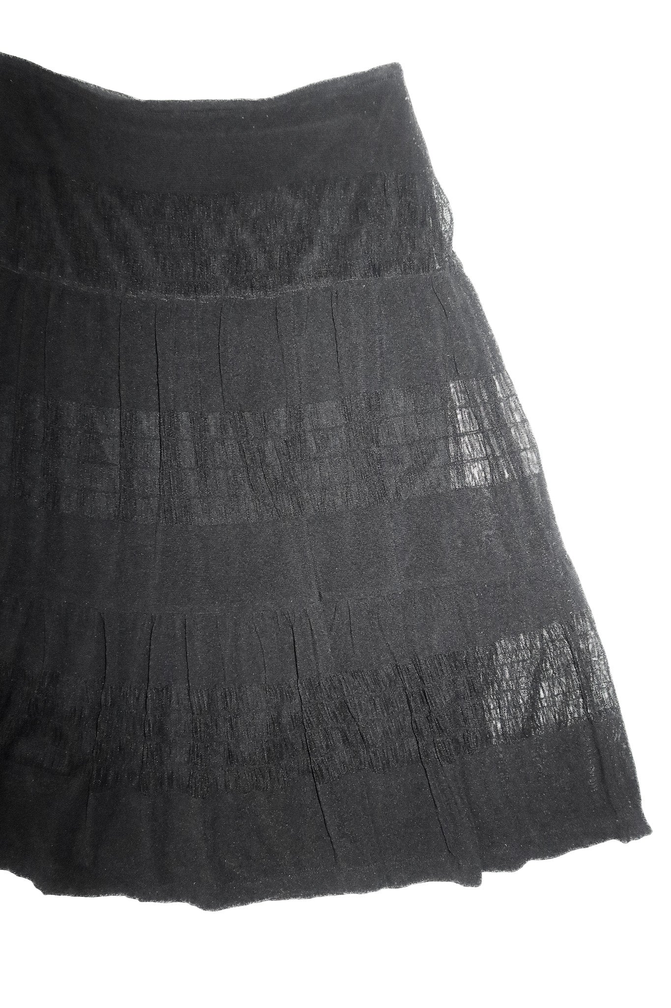 1990’s unsigned sheer mesh midi skirt black.