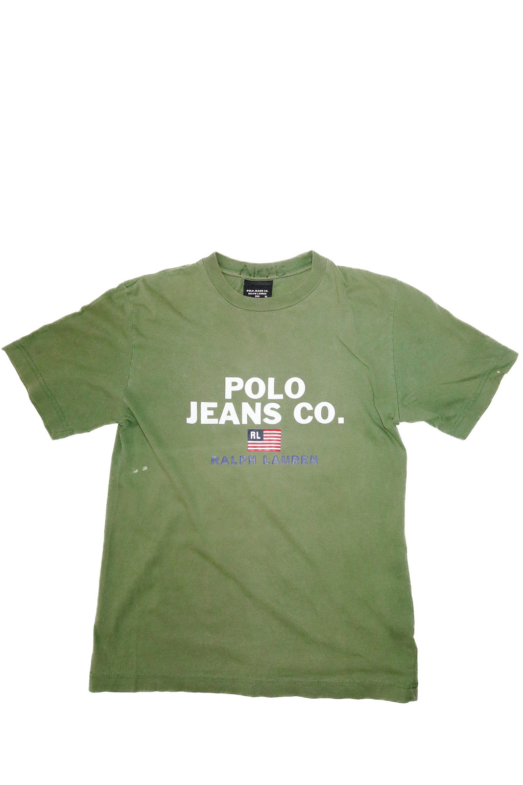 90's ralph lauren 'polo jeans co' logo tee olive green.