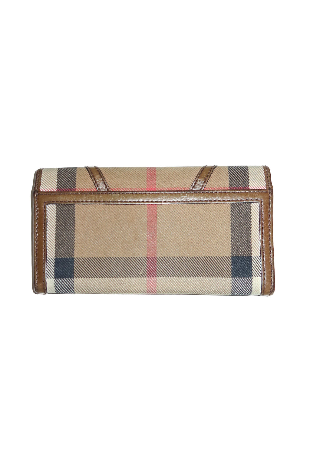 2000’s burberry leighton continental wallet check brown.