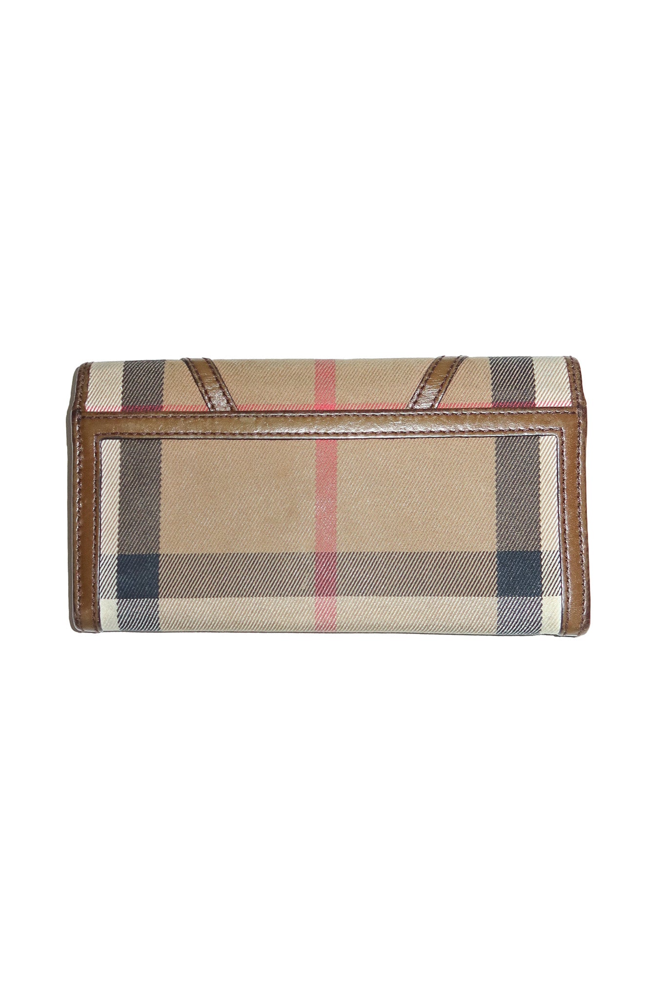 2000’s burberry leighton continental wallet check brown.