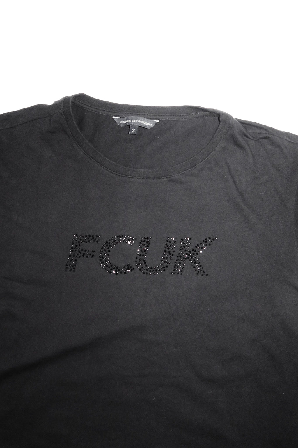 french connection 'fcuk' diamanté logo baby tee black.