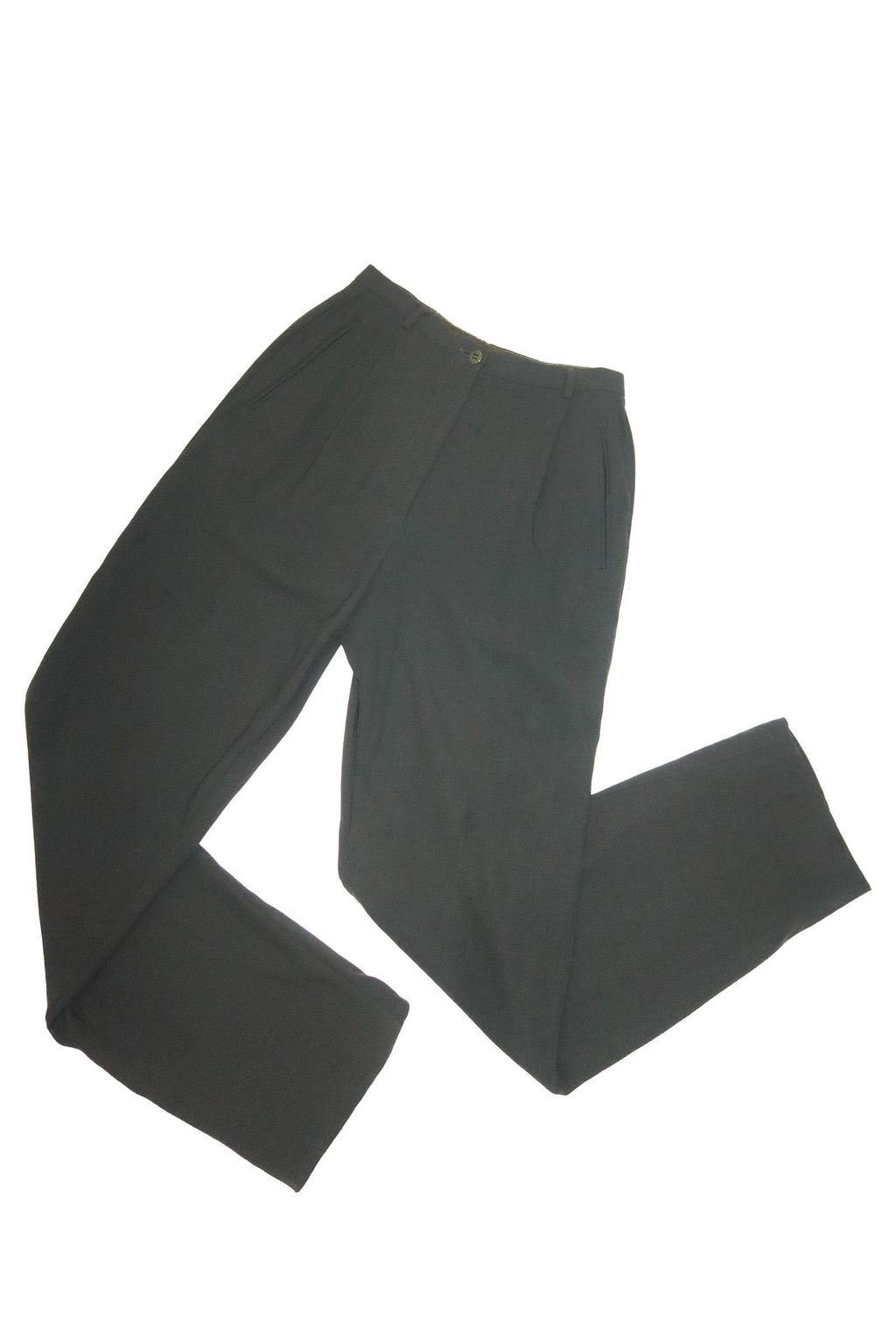 1990’s giorgio armani pure wool trousers dark olive.