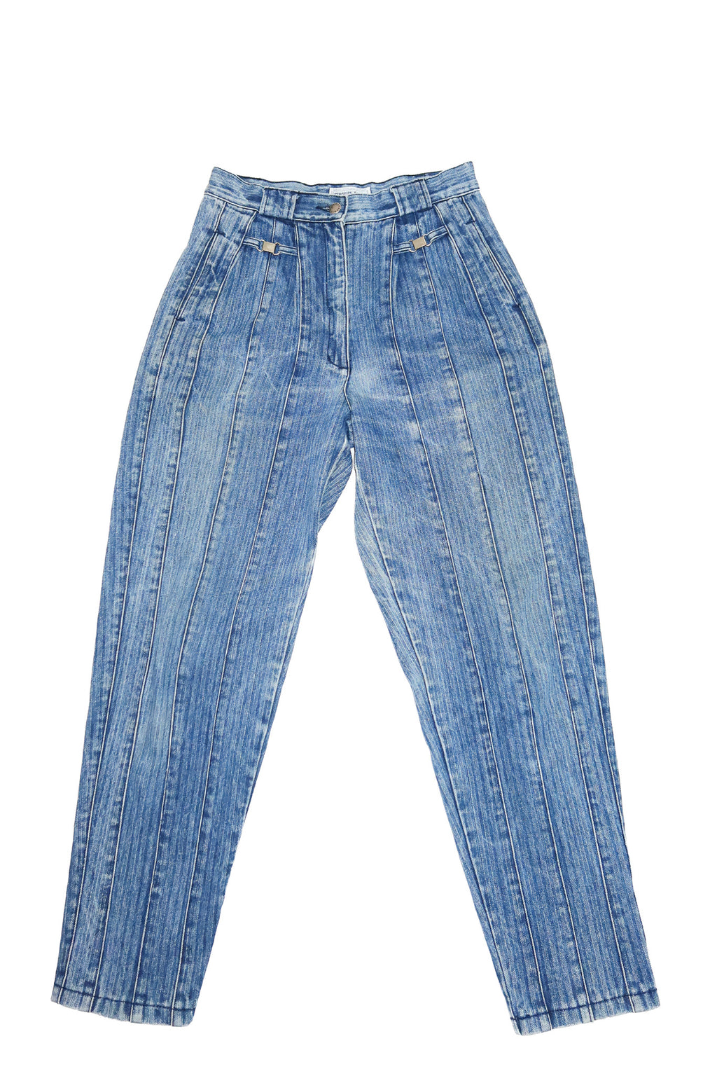 2000’s french star pinstripe denim trousers blue.