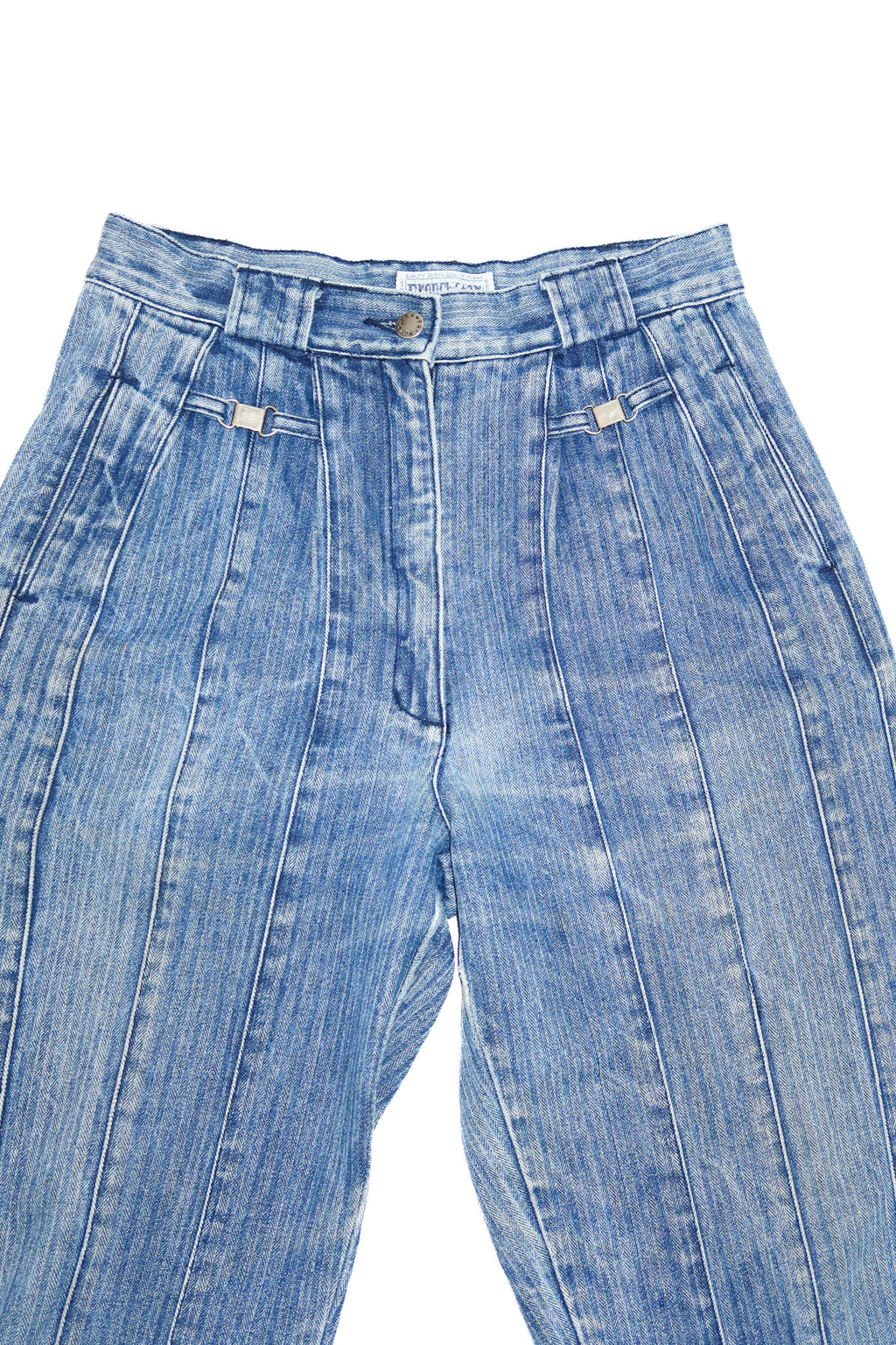 2000’s french star pinstripe denim trousers blue.