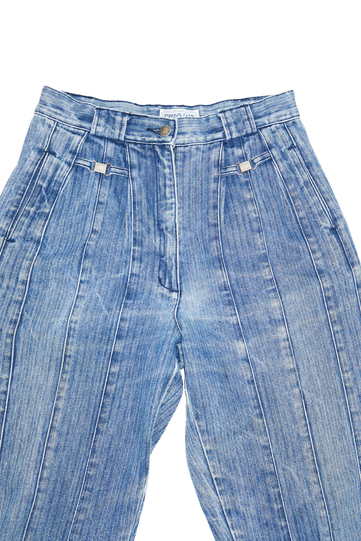 2000’s french star pinstripe denim trousers blue.