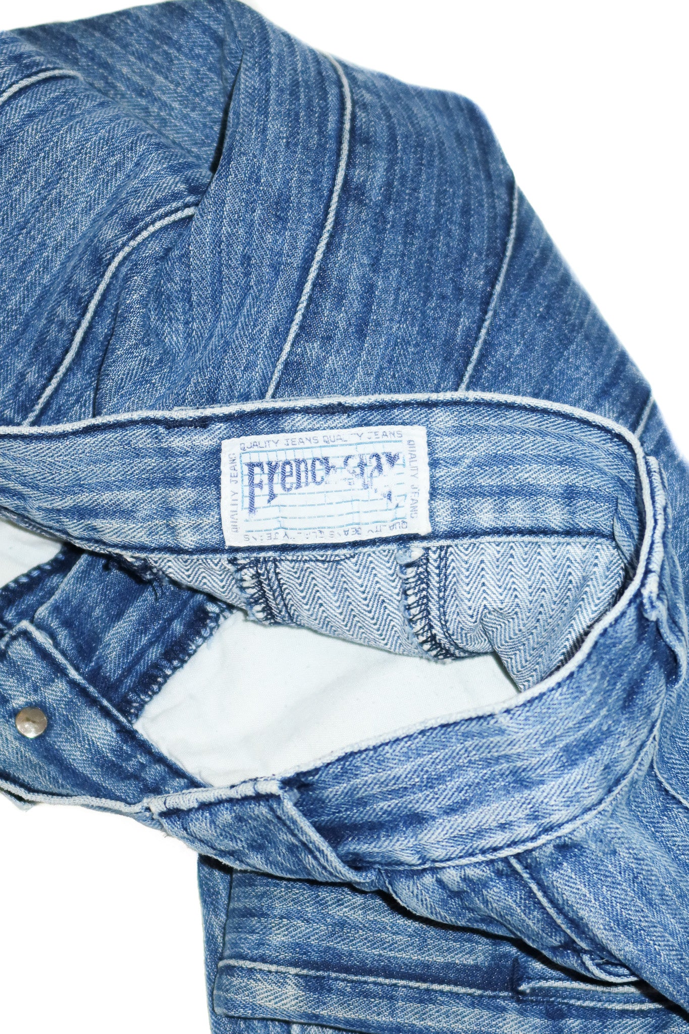 2000’s french star pinstripe denim trousers blue.