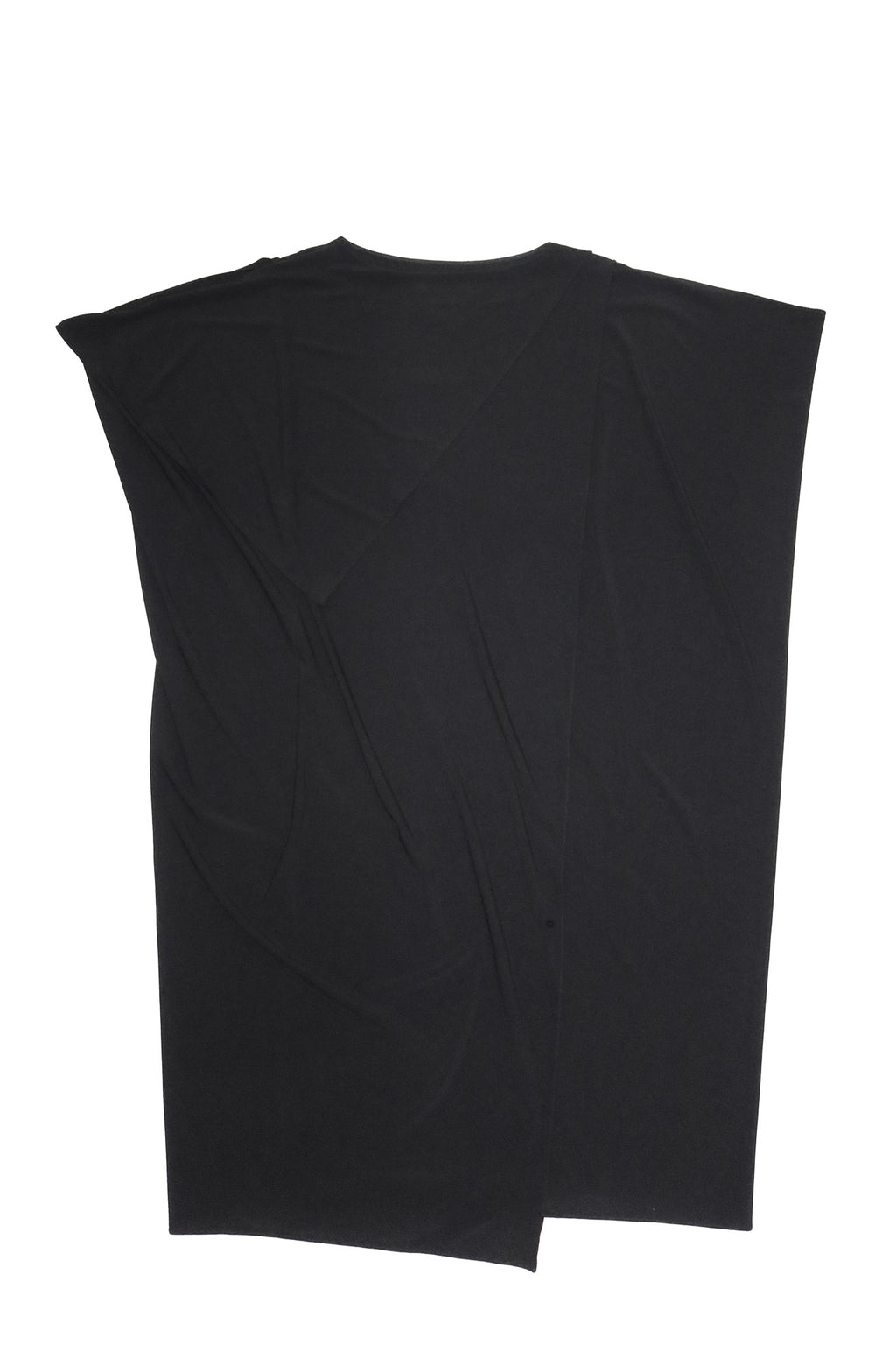 2010's maison martin margiela line 1 draped cut-out sleeve dress black.