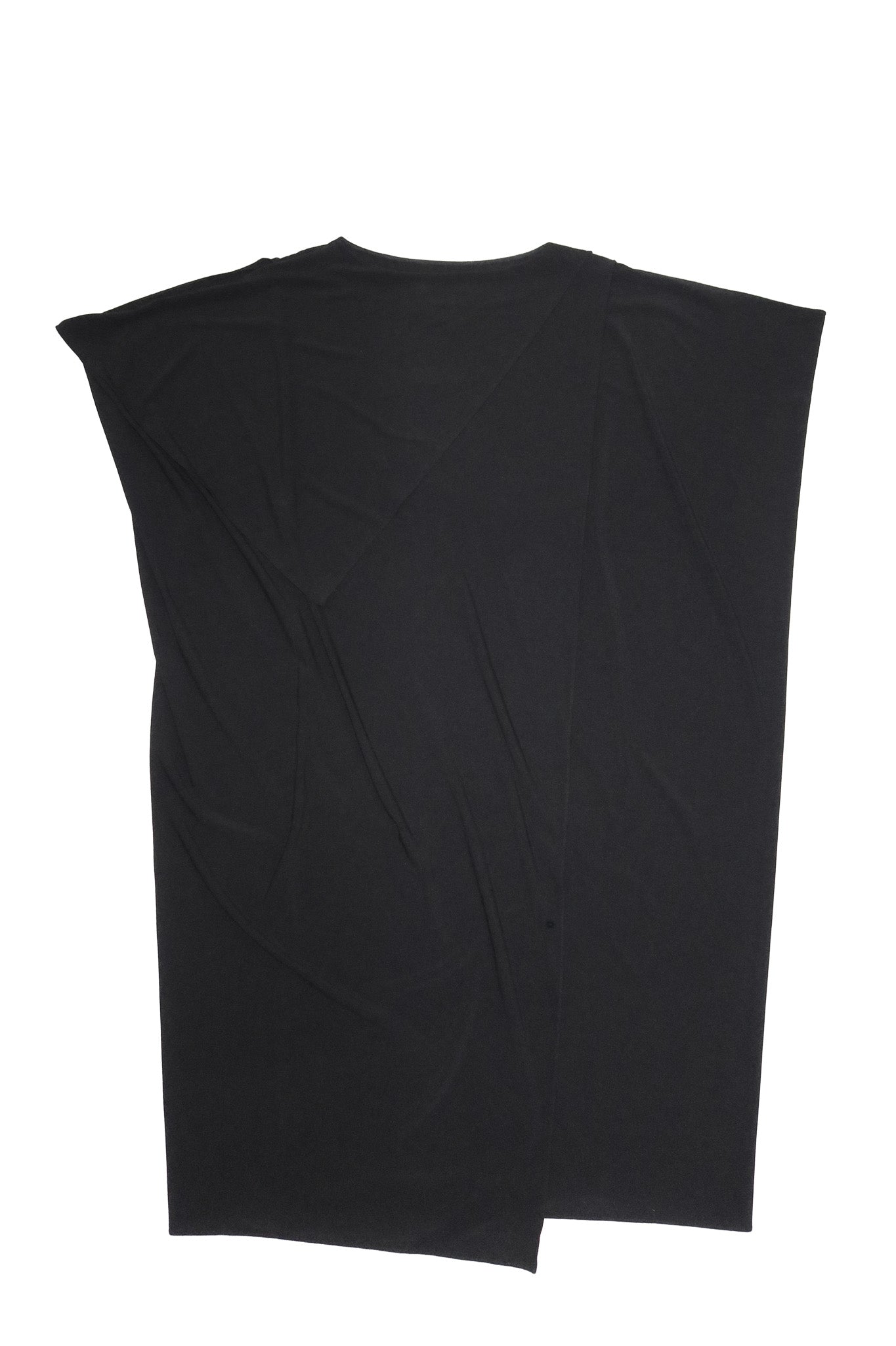 2010's maison martin margiela line 1 draped cut-out sleeve dress black.